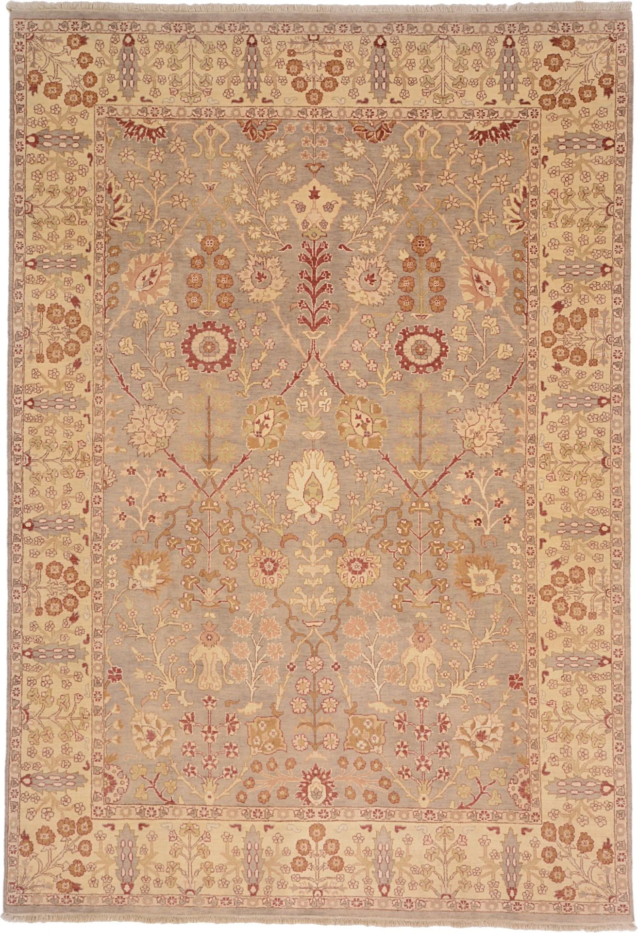 Hand-Knotted Ziegler Indian Rug, 213 × 307 cm, Wool