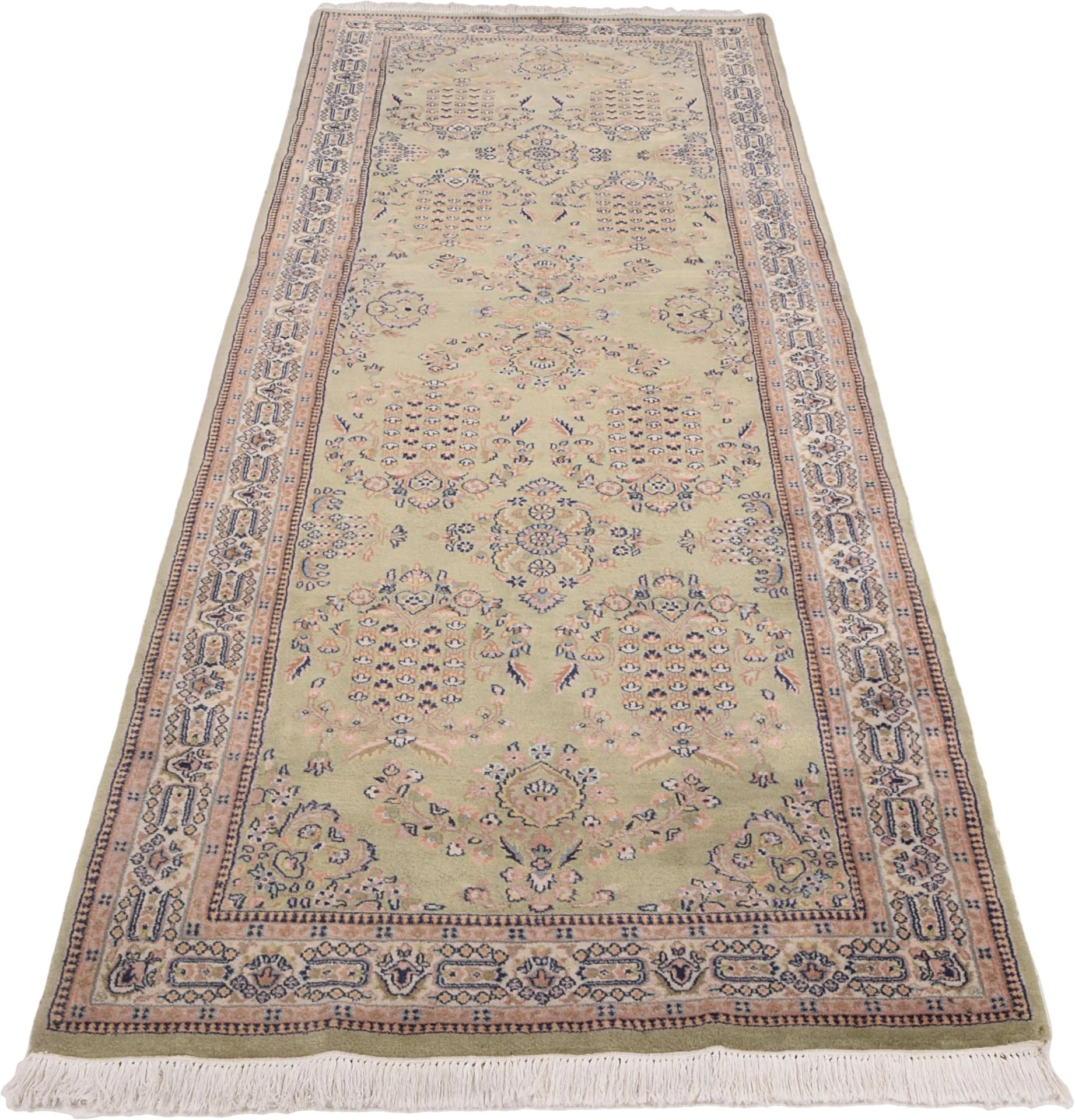 Alternative view of Hand-Knotted Indian Rug, 121 × 350 cm, Wool