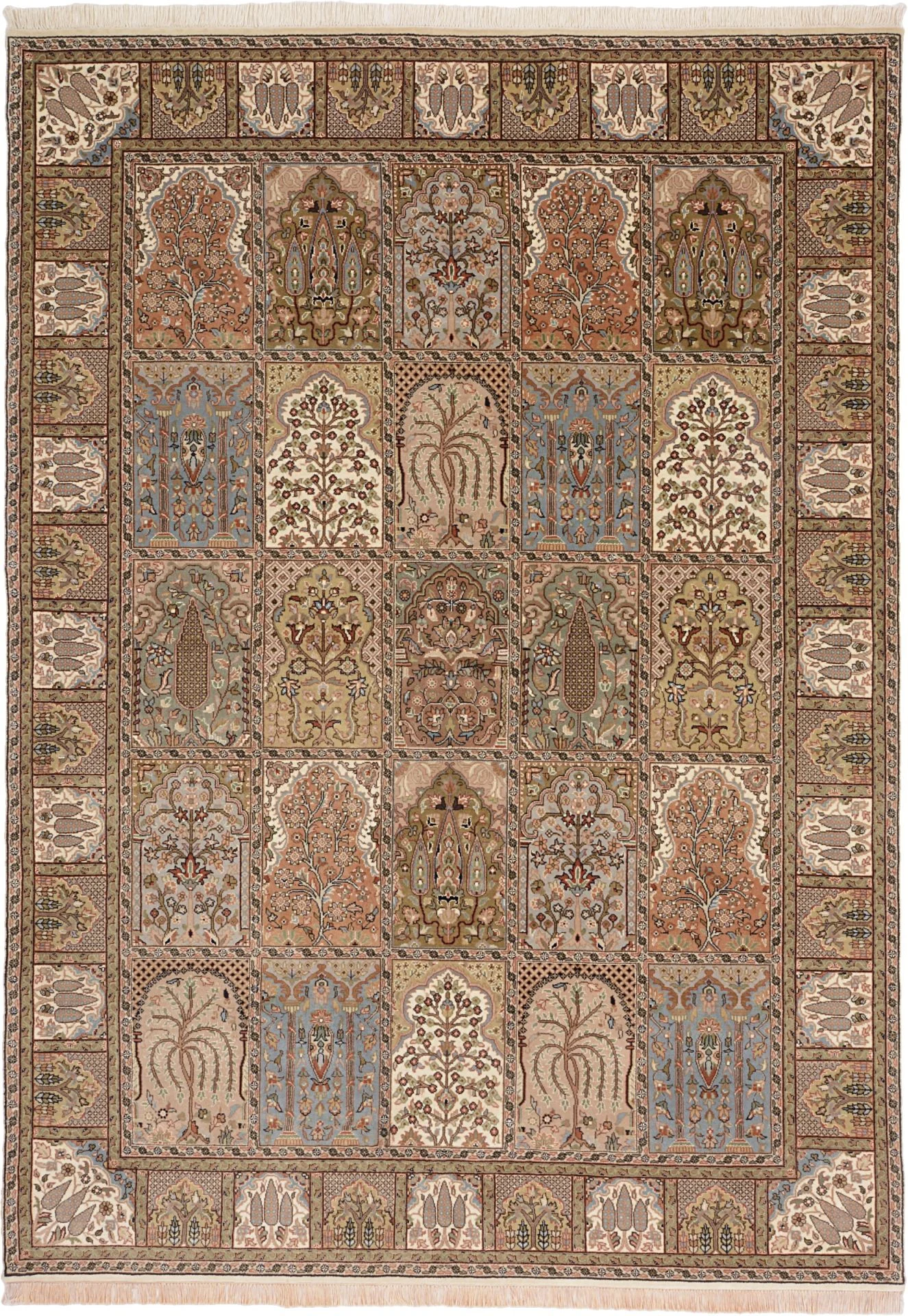 Qom Indian Rug 170 × 237 cm in Wool, hand-knotted