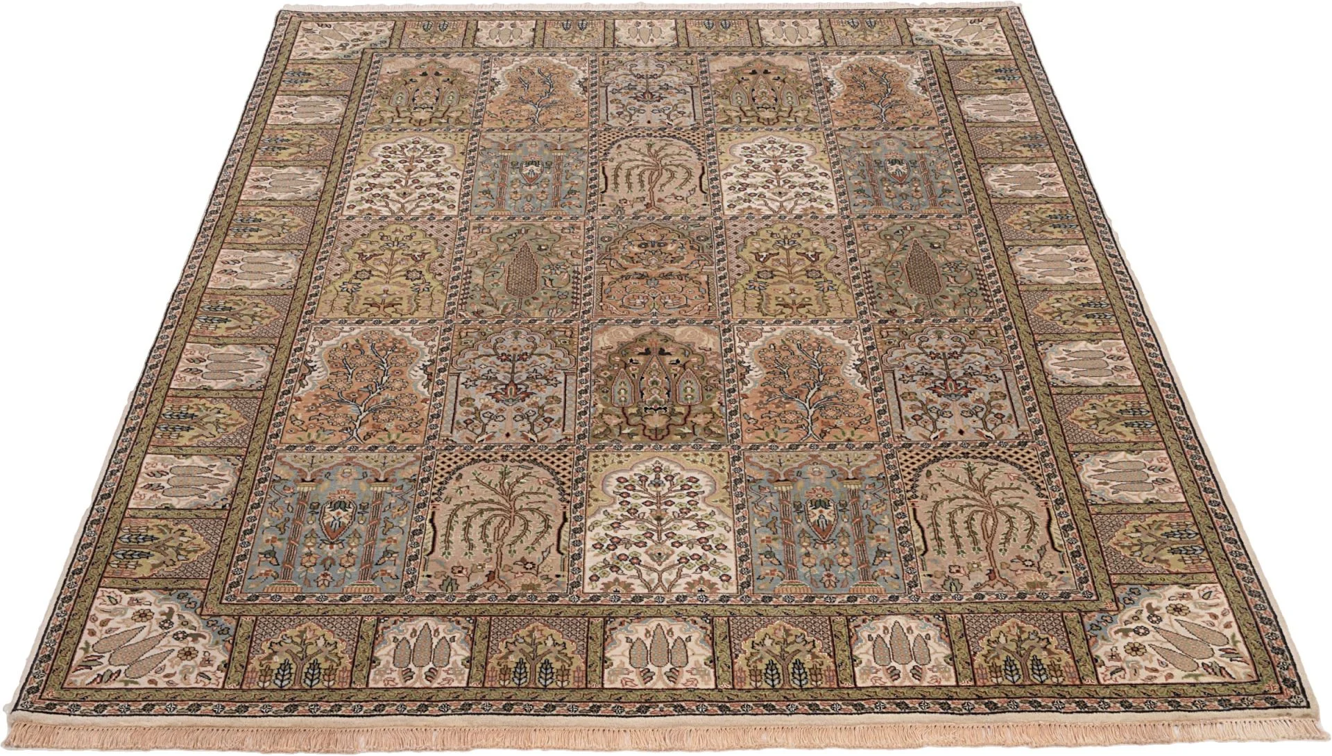 Alternative view of Wool Qom Indian Rug 174 × 243 cm, hand-knotted