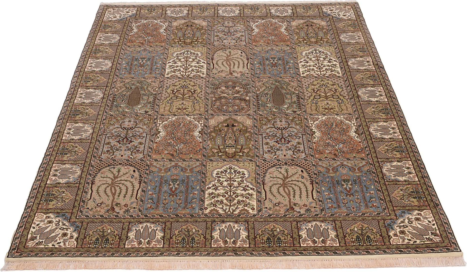 Alternative view of Qom Indian Rug 170 × 237 cm in Wool, hand-knotted
