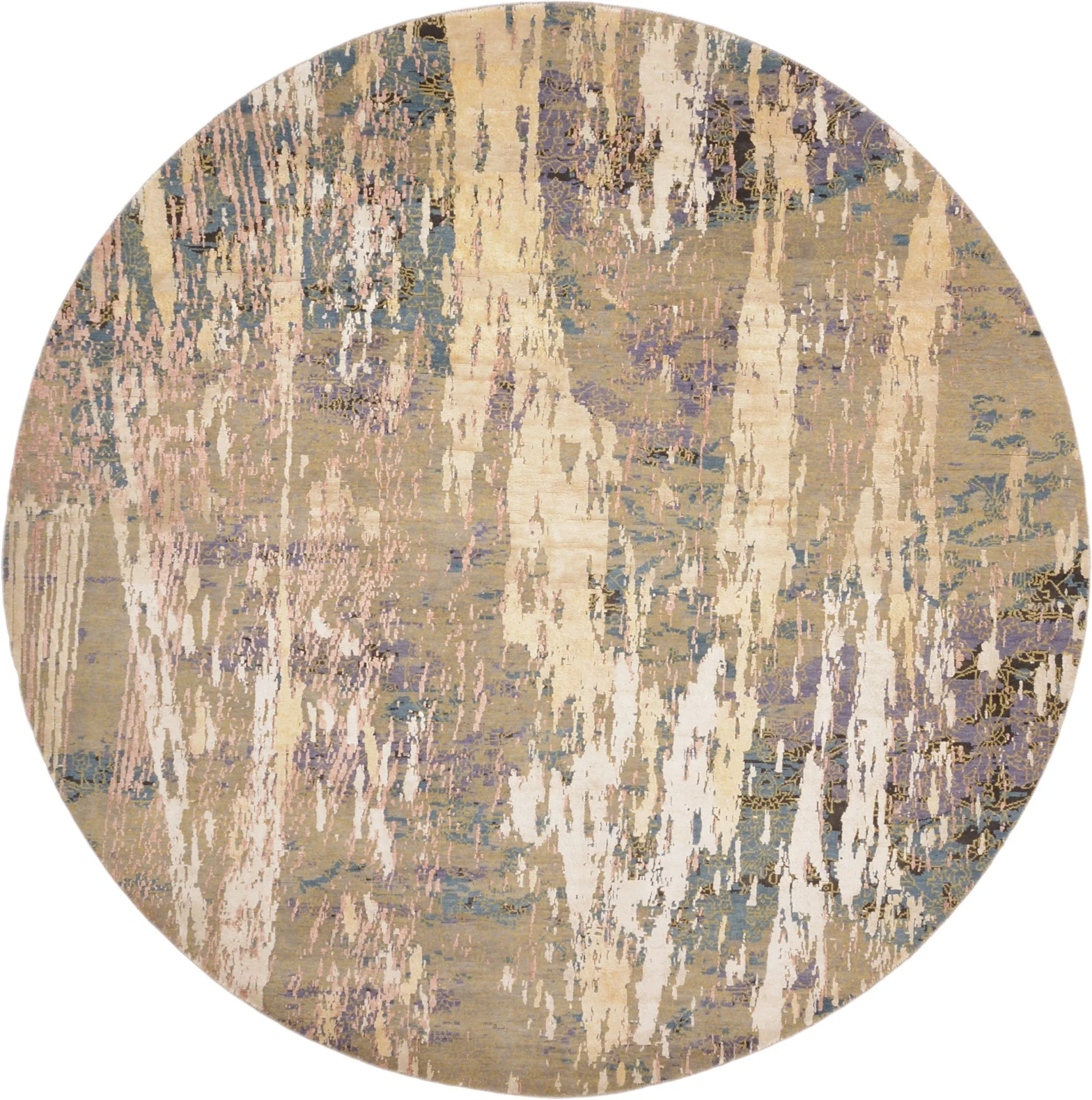 Silk Indian Rug 243 × 243 cm, hand-knotted