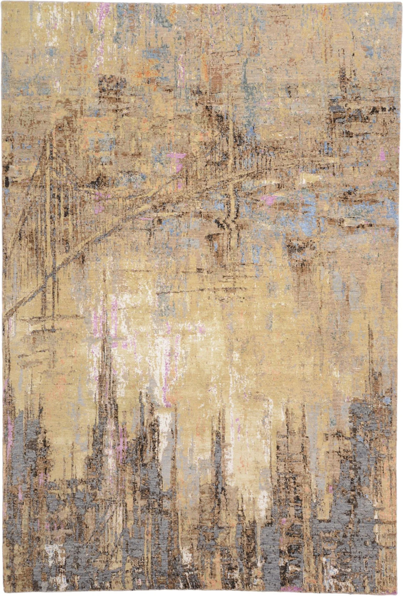 Silk Indian Rug 185 × 273 cm, hand-knotted