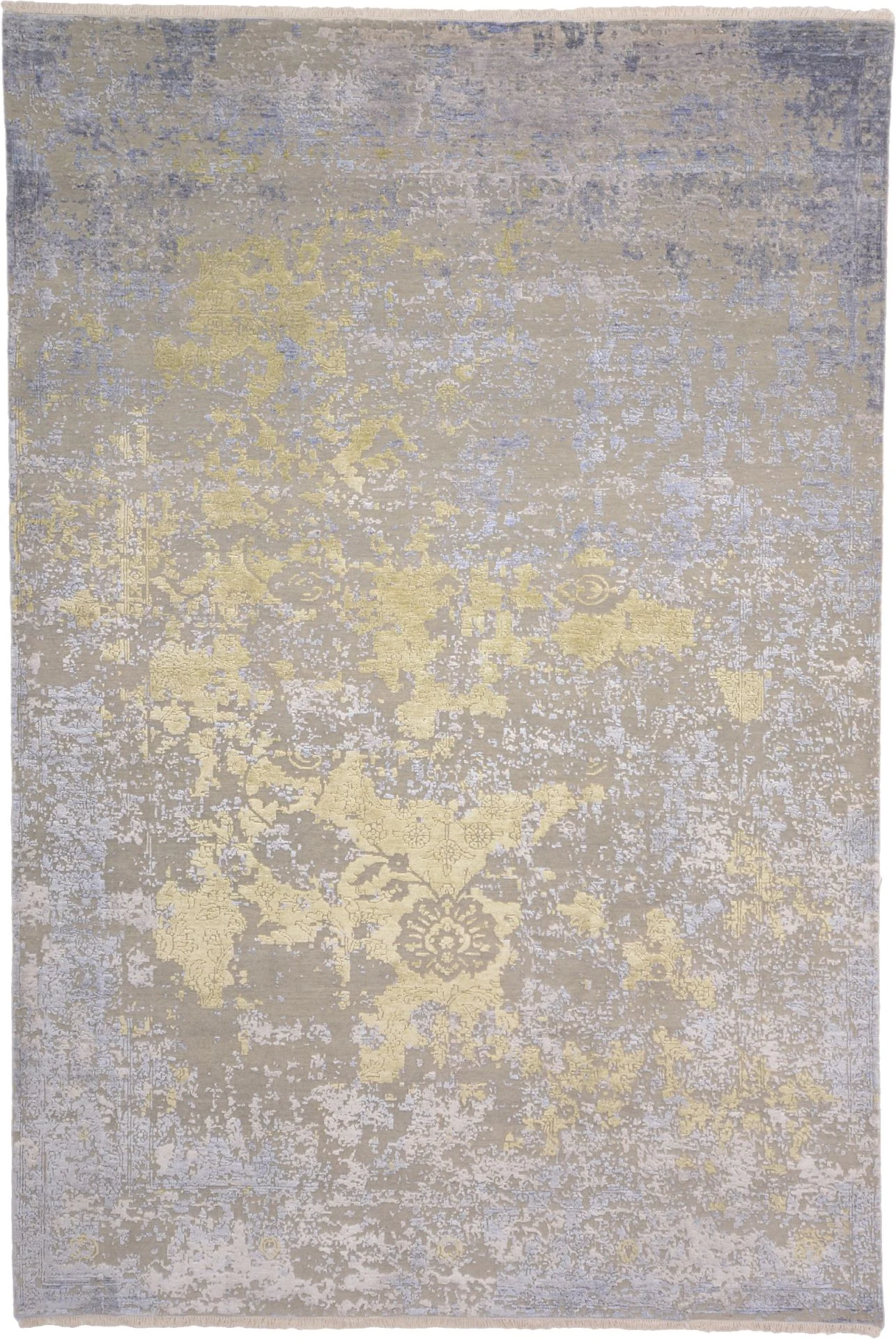 Hand-Knotted Indian Rug, 206 × 306 cm, Silk