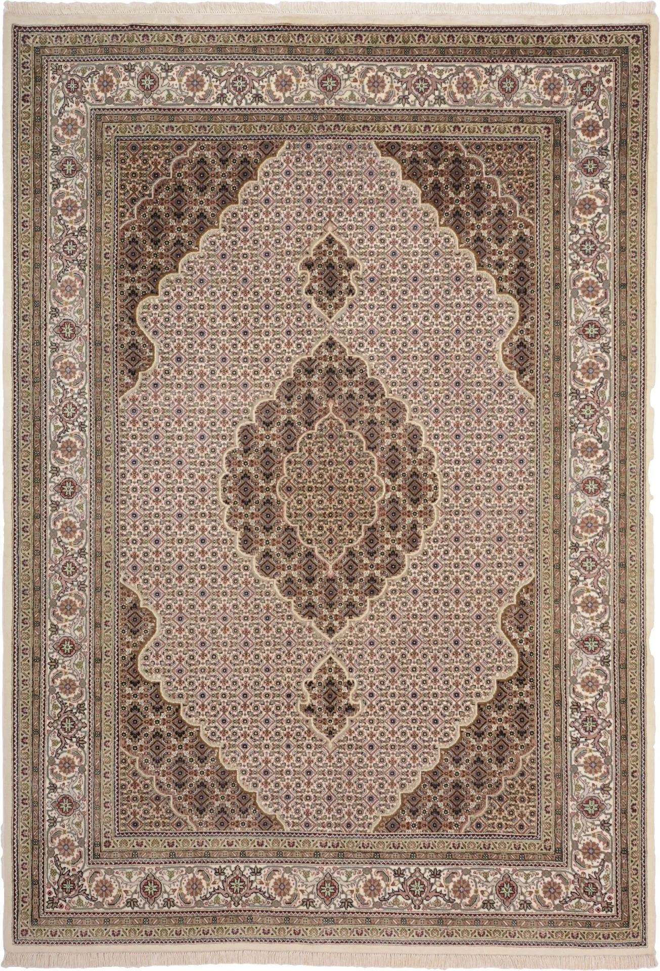 Hand-Knotted Tabriz Indian Rug, 169 × 244 cm