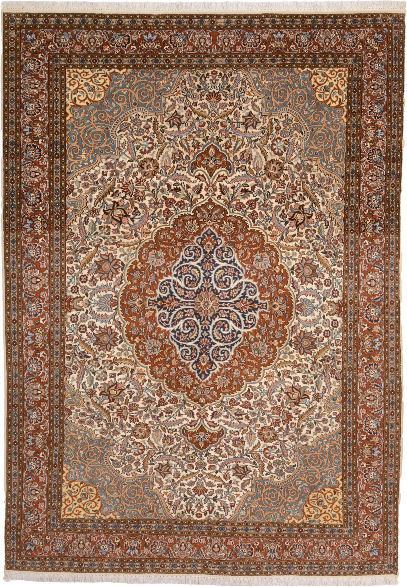 Tabriz Indian Rug 187 × 264 cm, hand-knotted