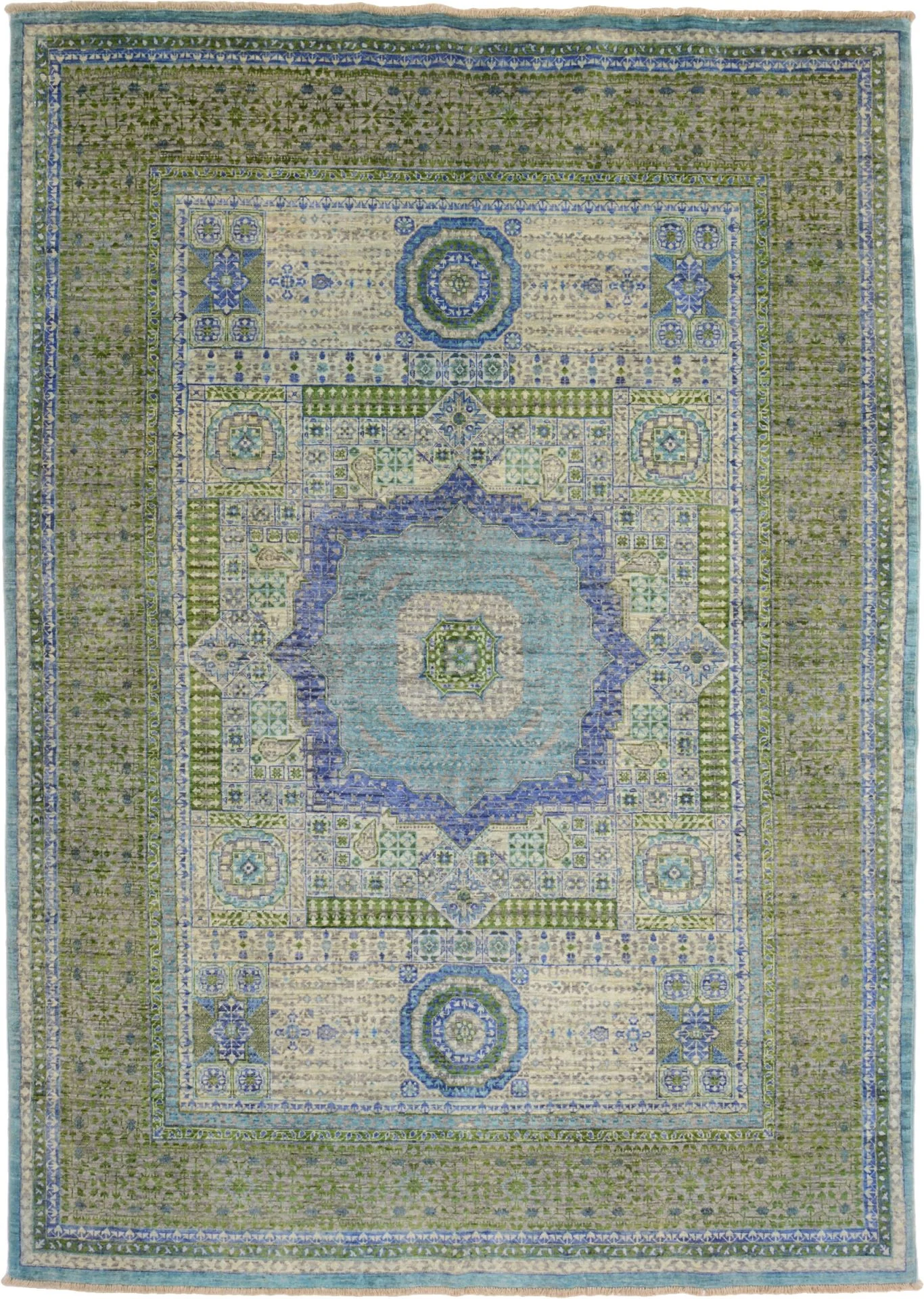 Hand-Knotted Mamluk Pakistani Rug, 172 × 243 cm, Wool
