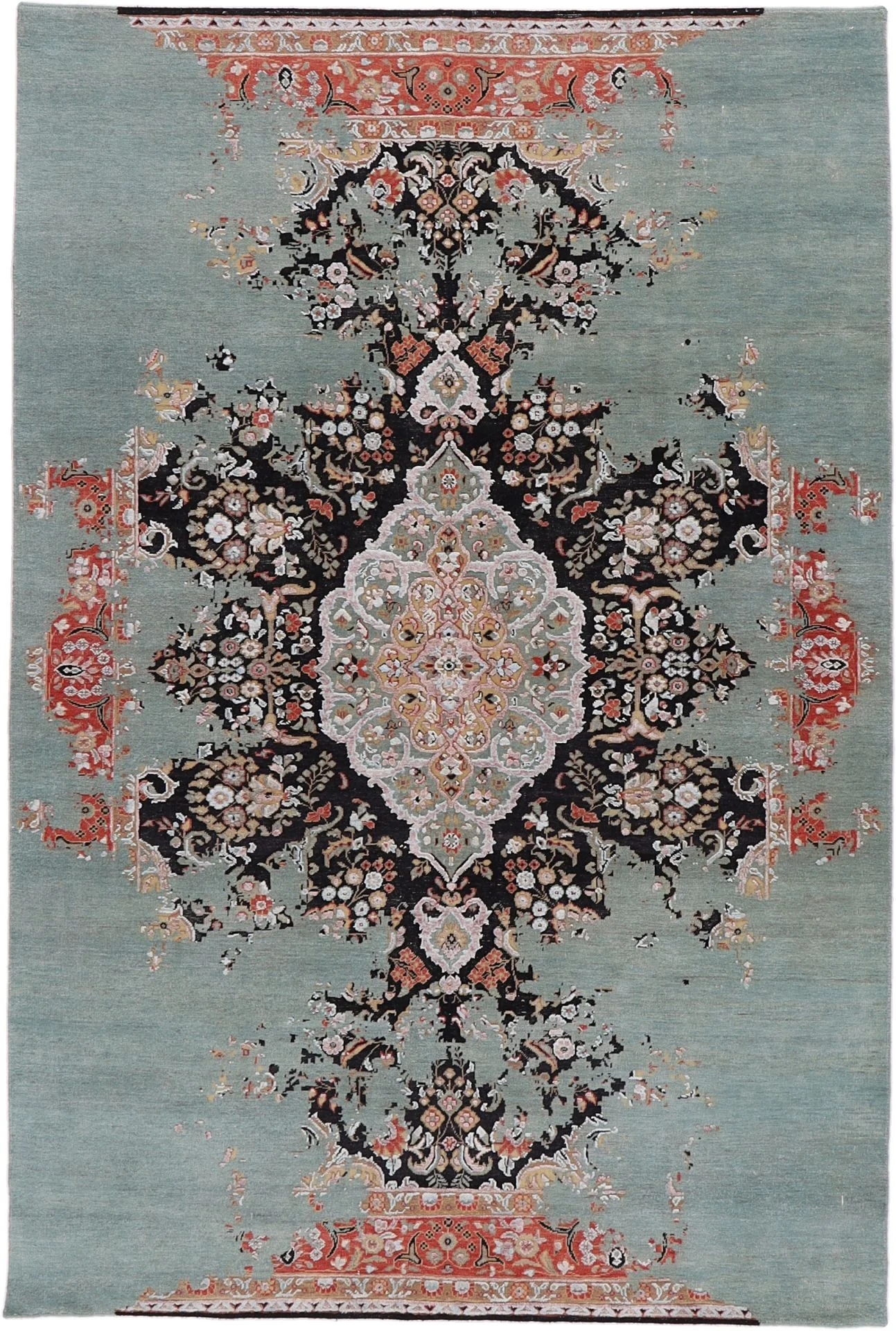 Hand-Knotted Indian Rug, 184 × 274 cm, Wool & Silk