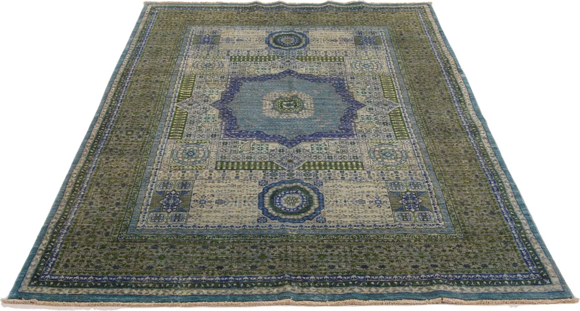 Alternative view of Hand-Knotted Mamluk Pakistani Rug, 172 × 243 cm, Wool