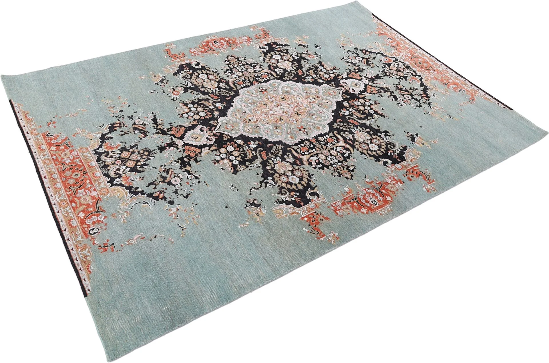 Alternative view of Hand-Knotted Indian Rug, 184 × 274 cm, Wool & Silk
