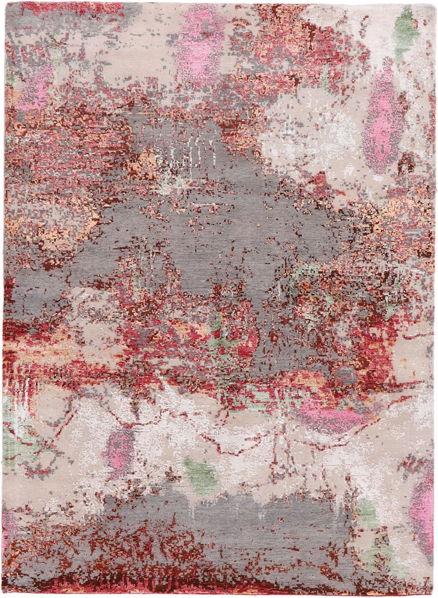 Indian Rug 178 × 244 cm in Wool & Silk, hand-knotted