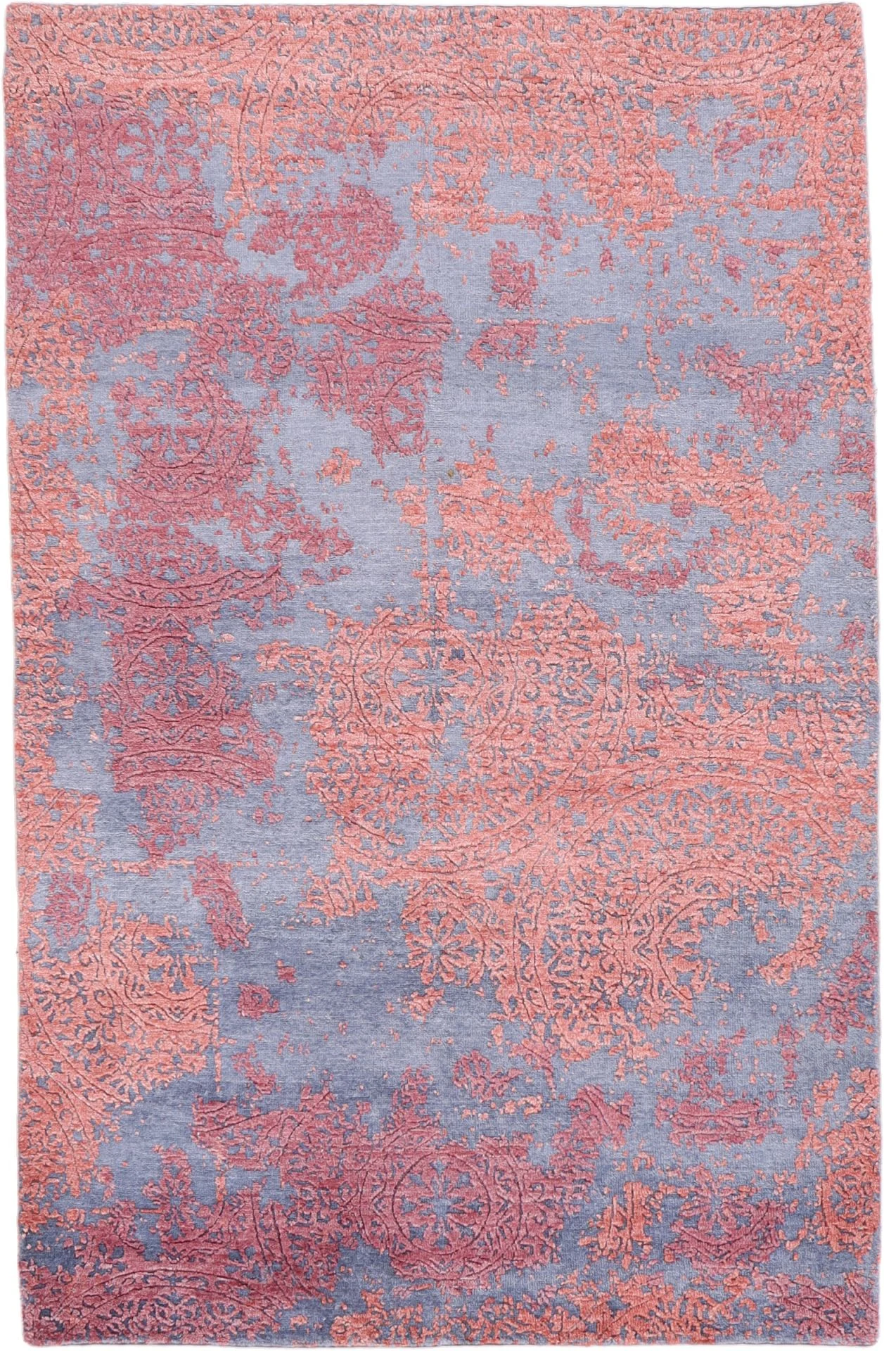 Hand-Knotted Indian Rug, 116 × 179 cm, Wool & Silk