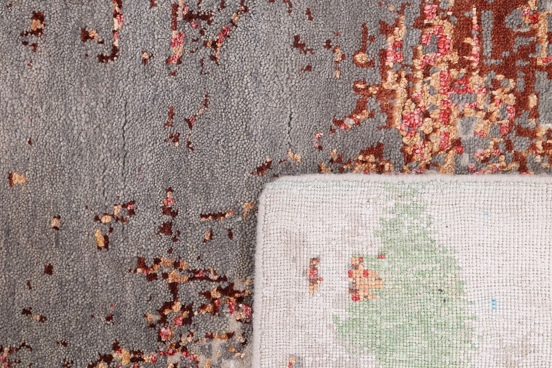 Indian Rug 178 × 244 cm in Wool & Silk, hand-knotted - Image 7