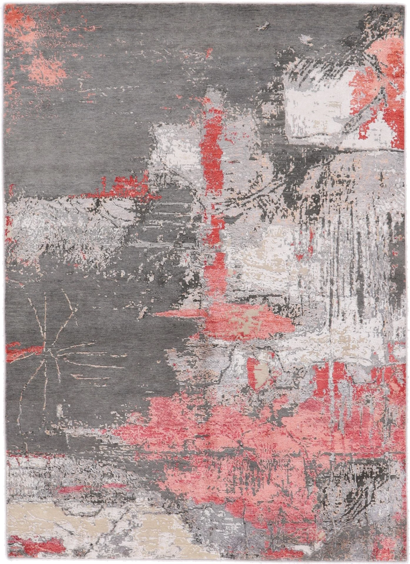 Indian Rug 173 × 241 cm in Wool & Silk, hand-knotted