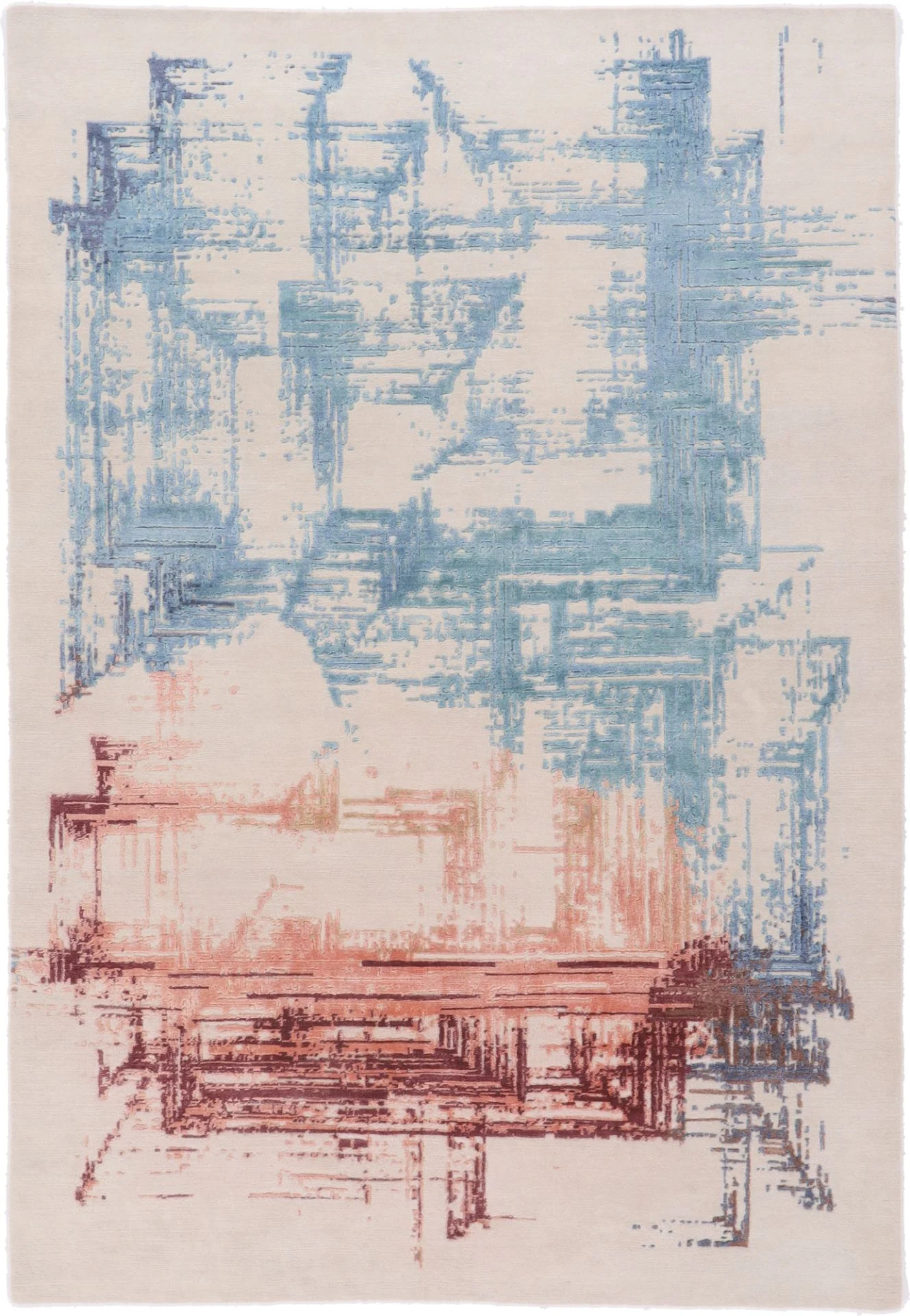 Wool & Silk Indian Rug 204 × 296 cm, hand-knotted