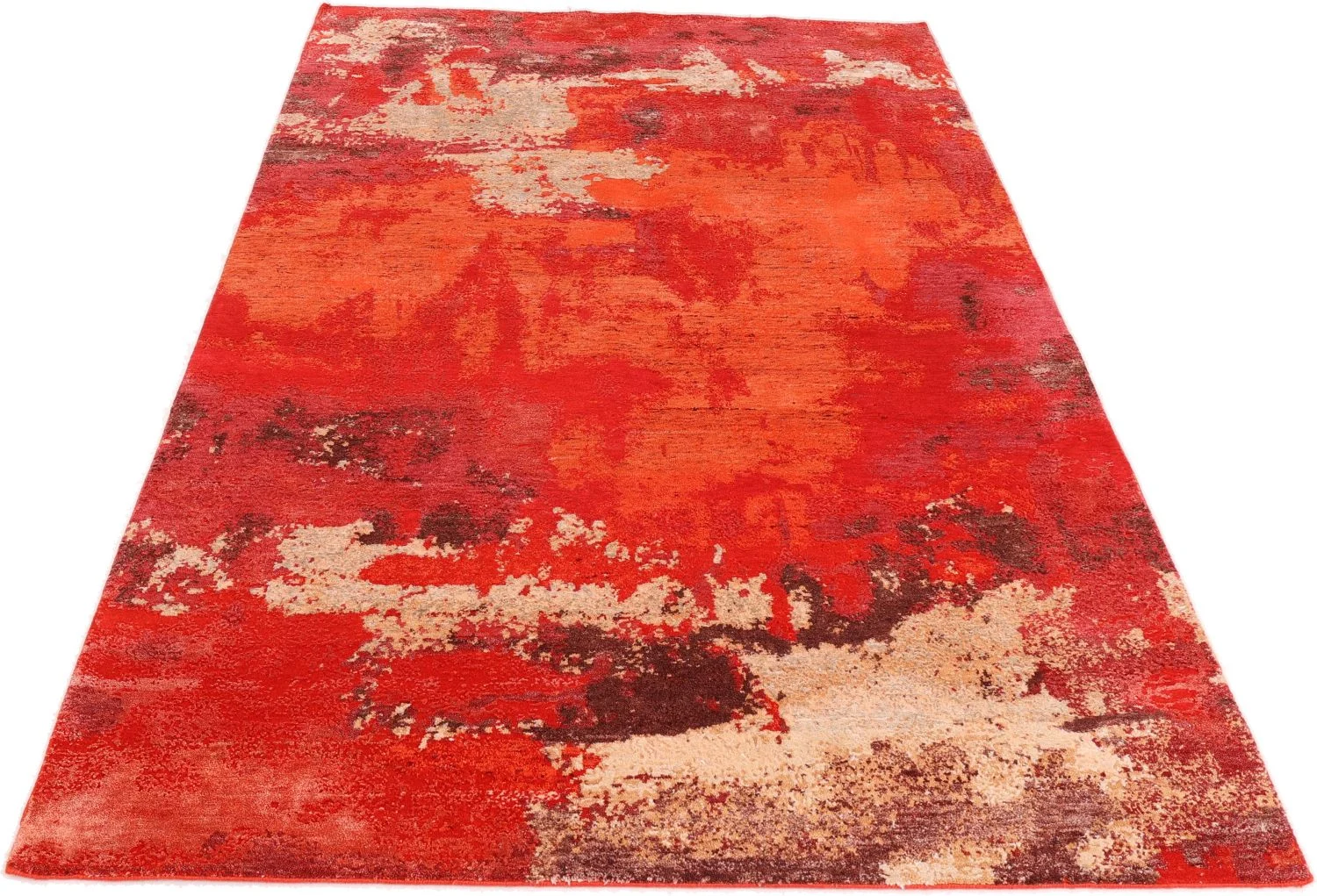 Alternative view of Wool & Silk Indian Rug 167 × 248 cm, hand-knotted