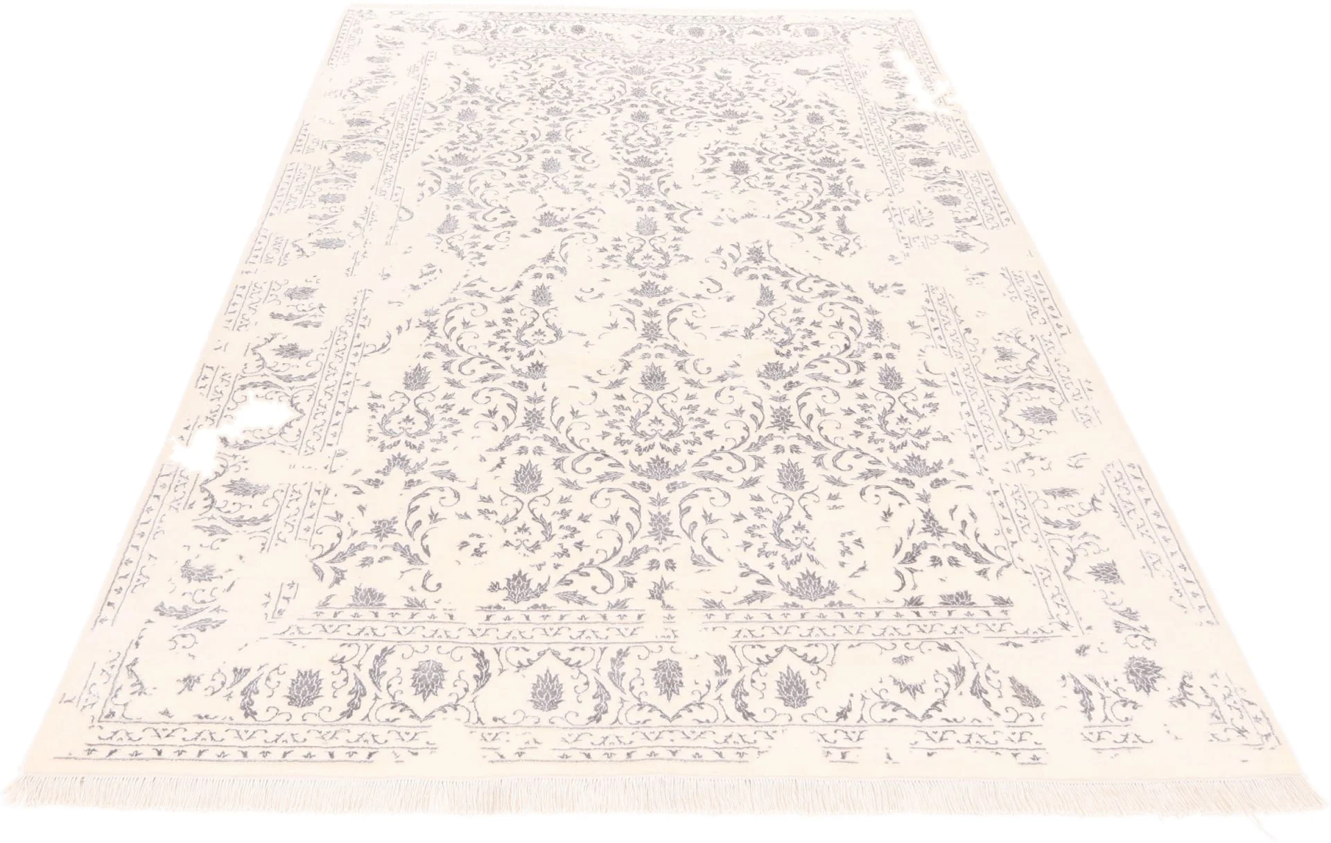 Alternative view of Wool & Silk Indian Rug 199 × 298 cm, hand-knotted