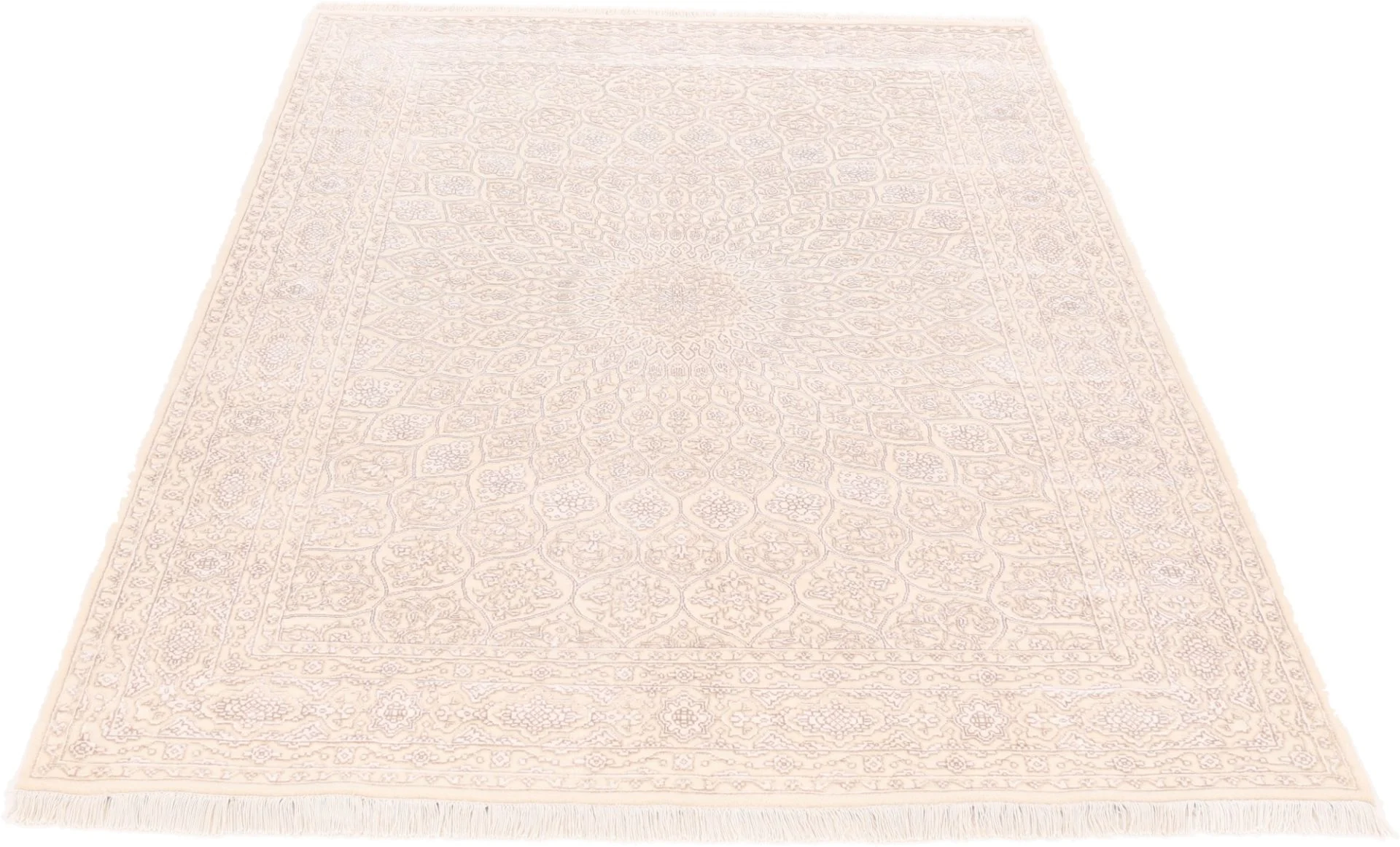 Alternative view of Wool & Silk Indian Rug 172 × 249 cm, hand-knotted
