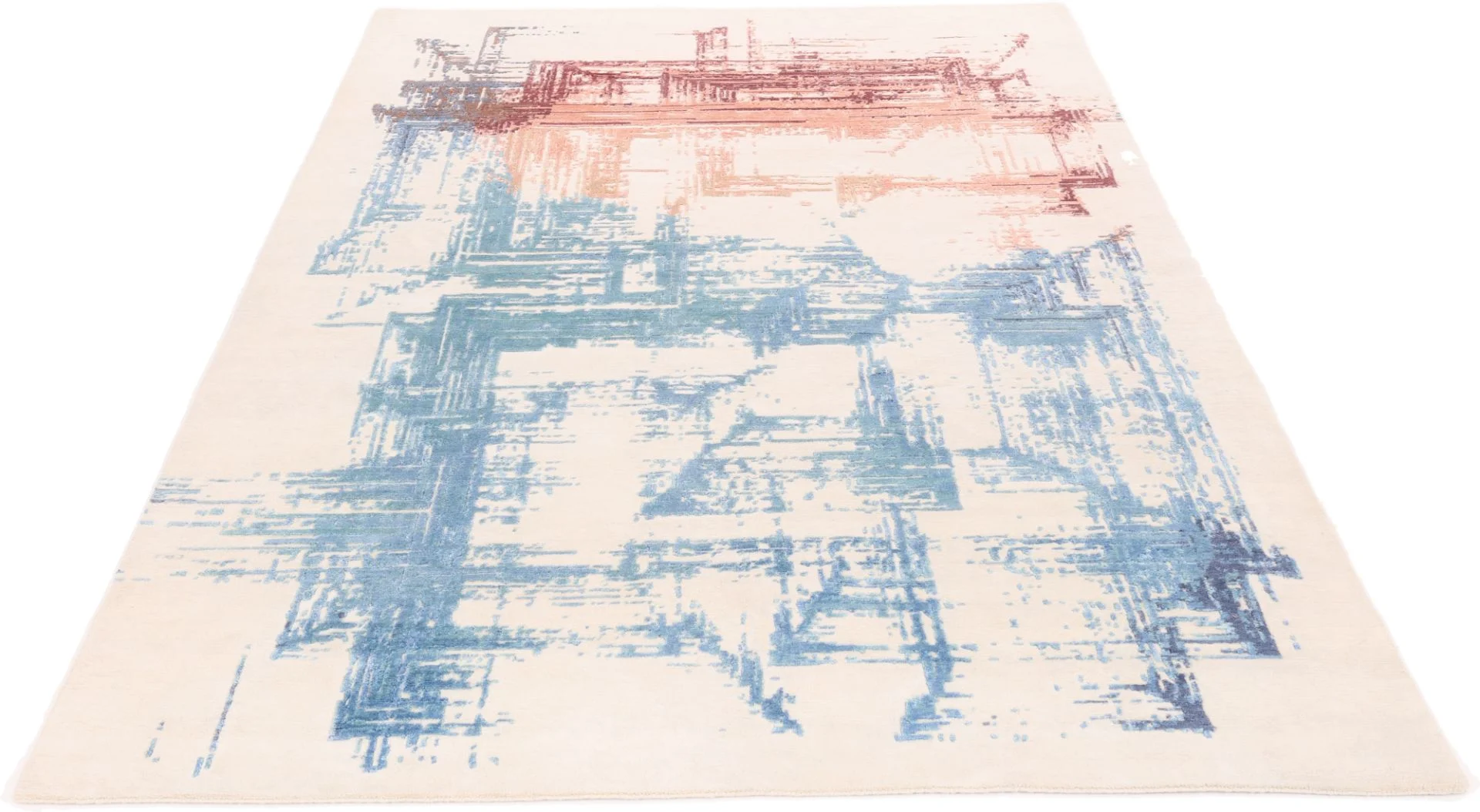 Alternative view of Wool & Silk Indian Rug 204 × 296 cm, hand-knotted