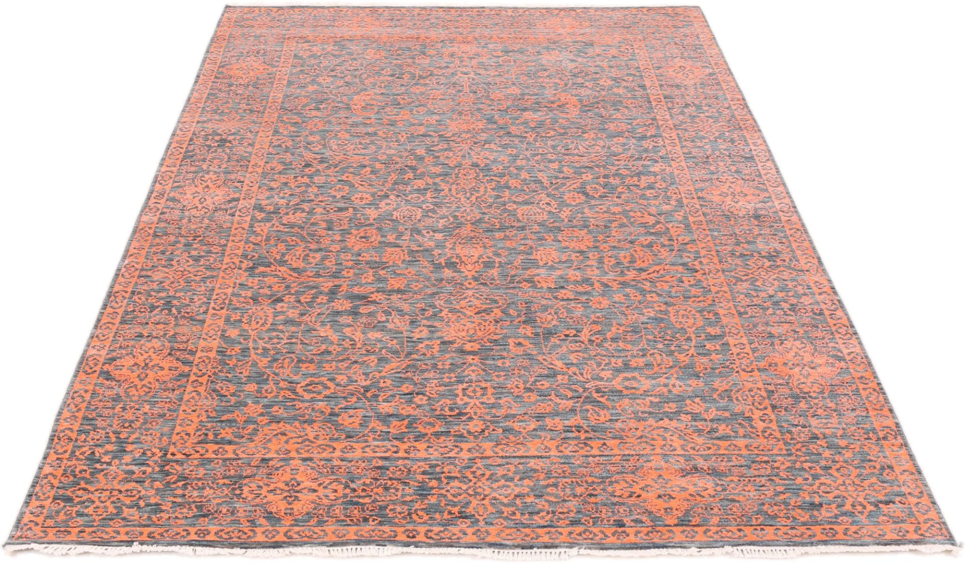 Alternative view of Wool & Silk Indian Rug 185 × 280 cm, hand-knotted