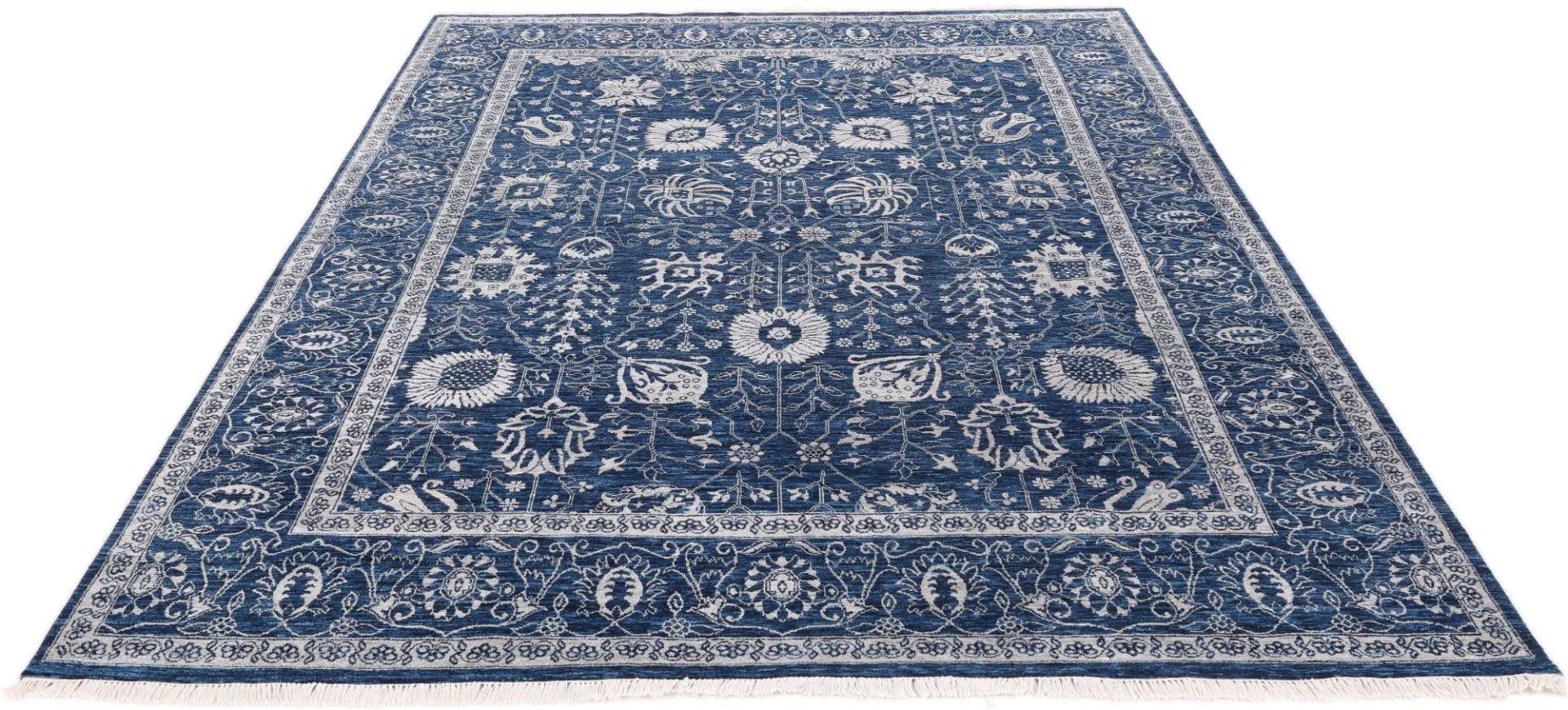 Alternative view of Wool & Silk Indian Rug 243 × 310 cm, hand-knotted