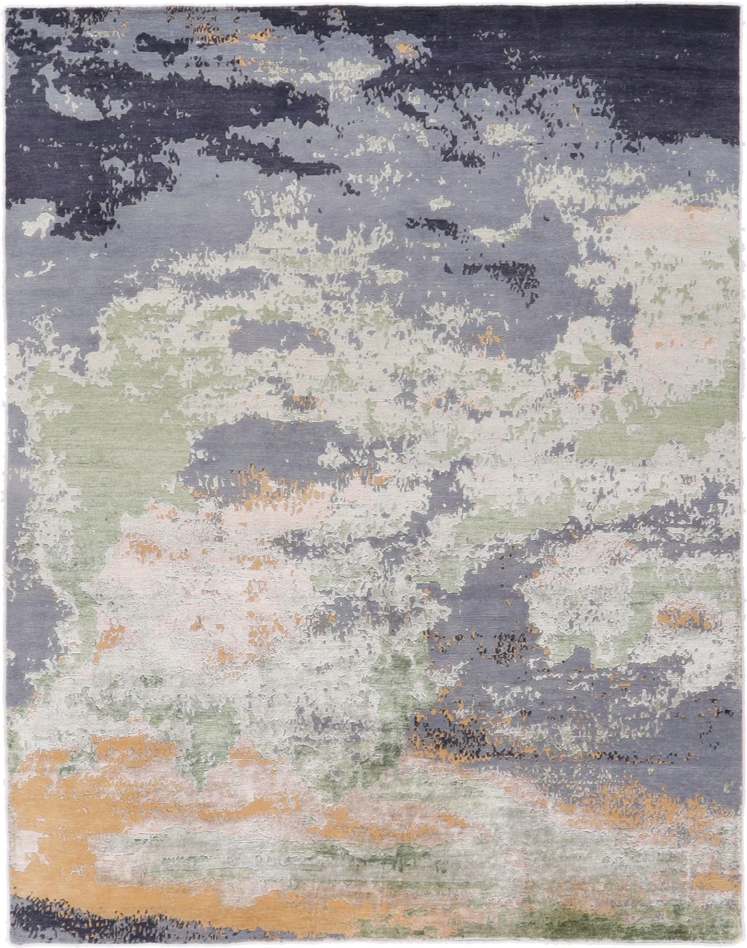 Indian Rug 308 × 240 cm in Wool & Silk, hand-knotted