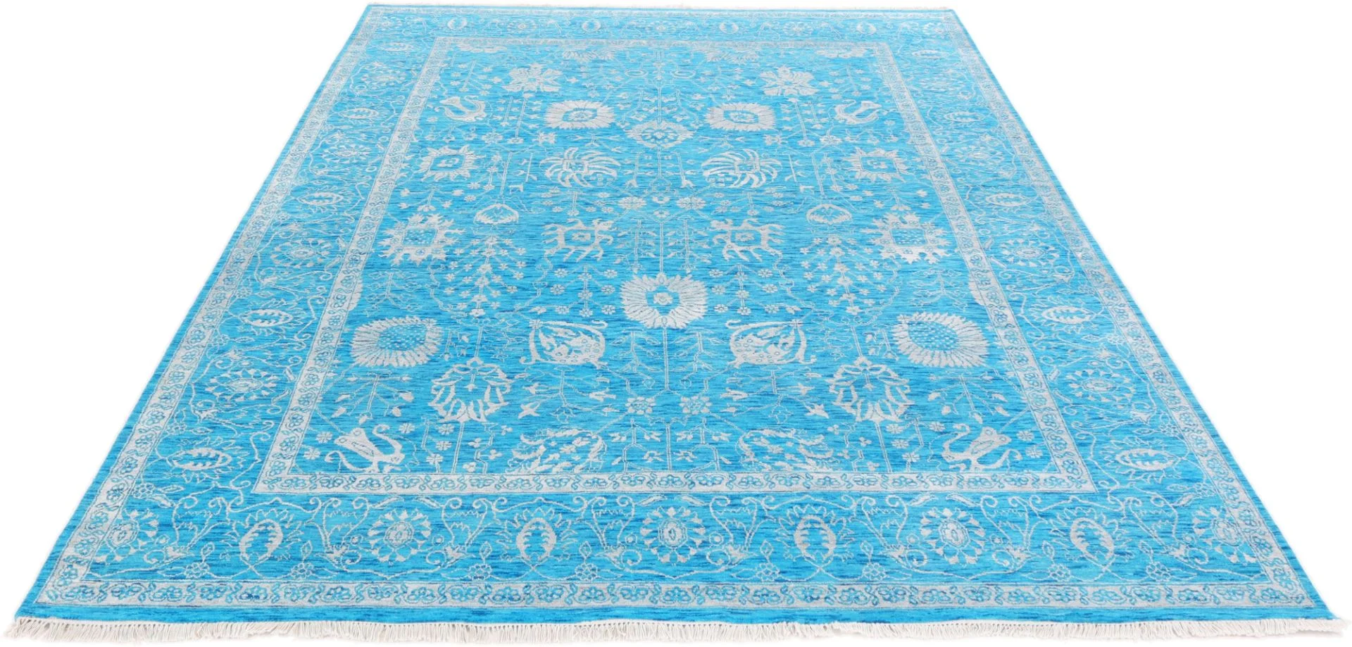 Alternative view of Wool & Silk Indian Rug 320 × 240 cm, hand-knotted
