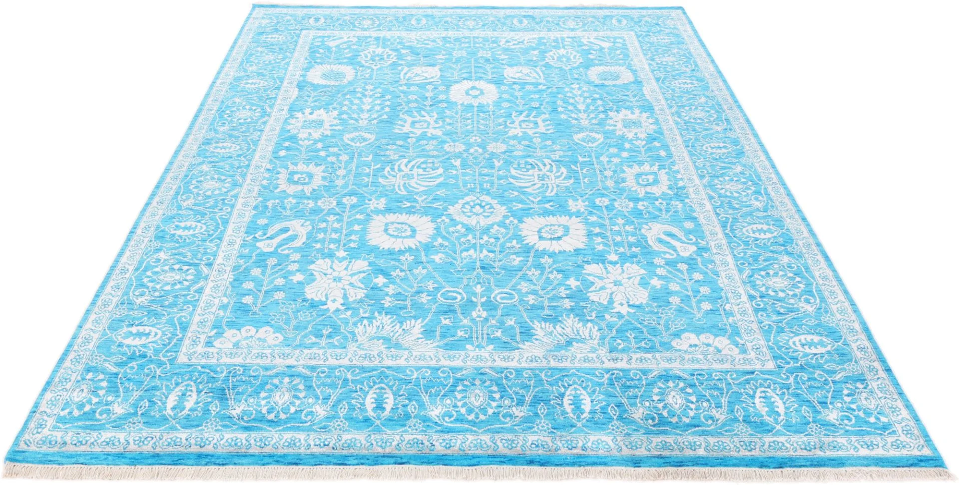 Wool & Silk Indian Rug 320 × 240 cm, hand-knotted - Image 3