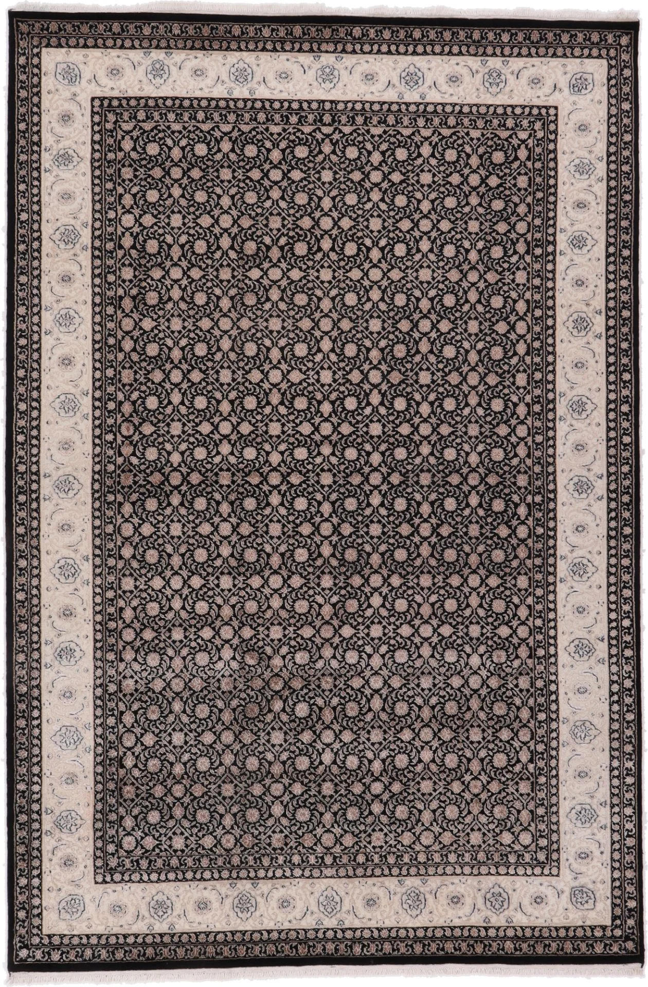 Indian Rug 298 × 199 cm in Wool & Silk, hand-knotted
