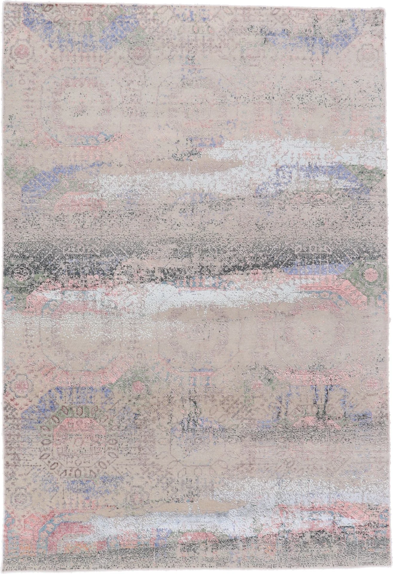 Wool & Silk Indian Rug 297 × 203 cm, hand-knotted
