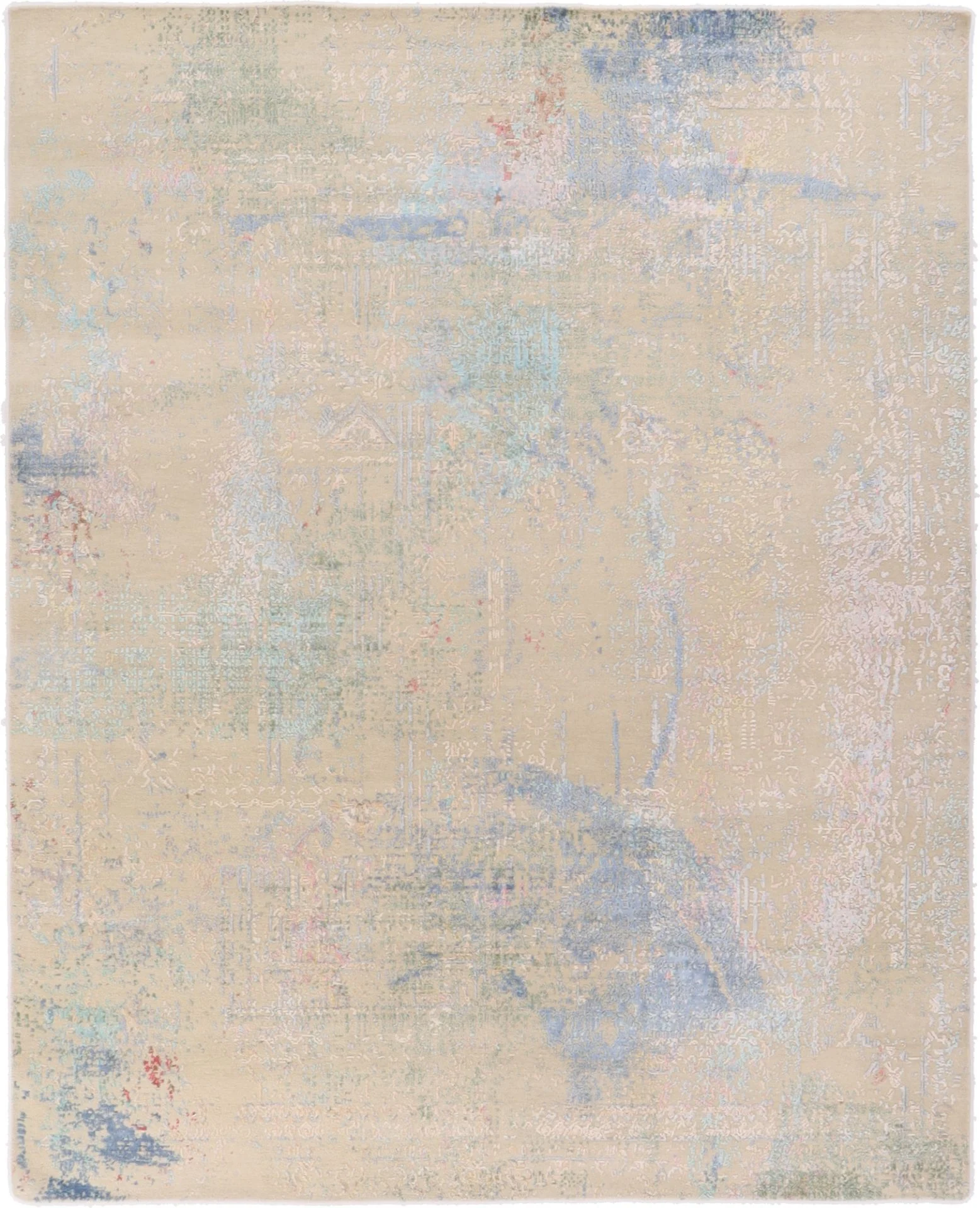 Wool & Silk Indian Rug 305 × 245 cm, hand-knotted