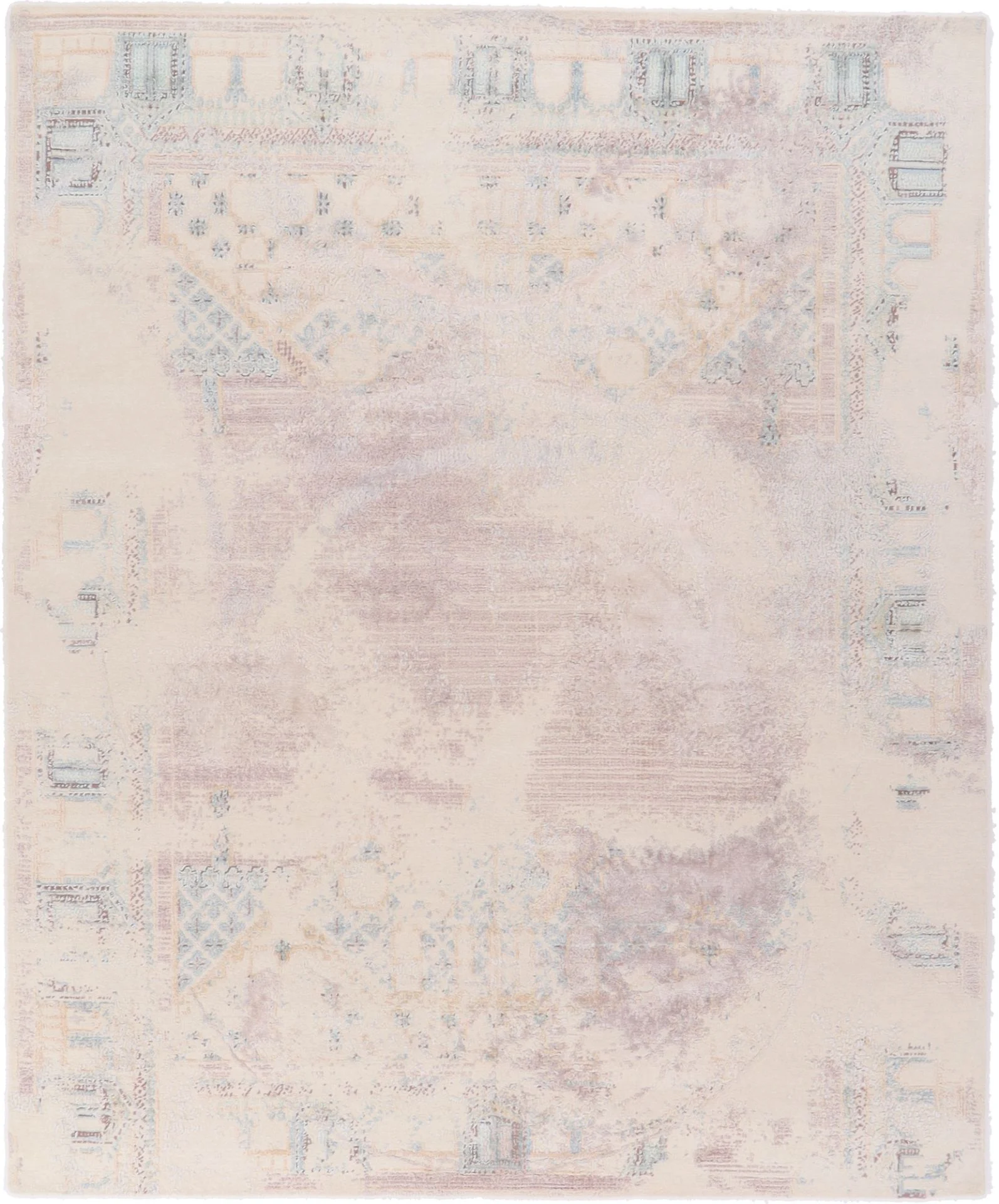 Hand-Knotted Indian Rug, 306 × 251 cm, Wool & Silk