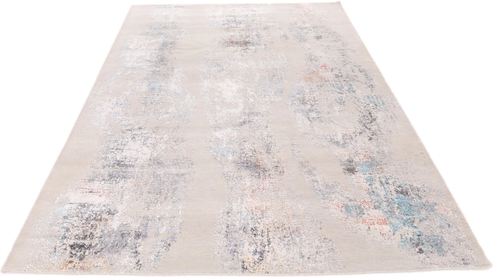 Alternative view of Wool & Silk Indian Rug 309 × 202 cm, hand-knotted