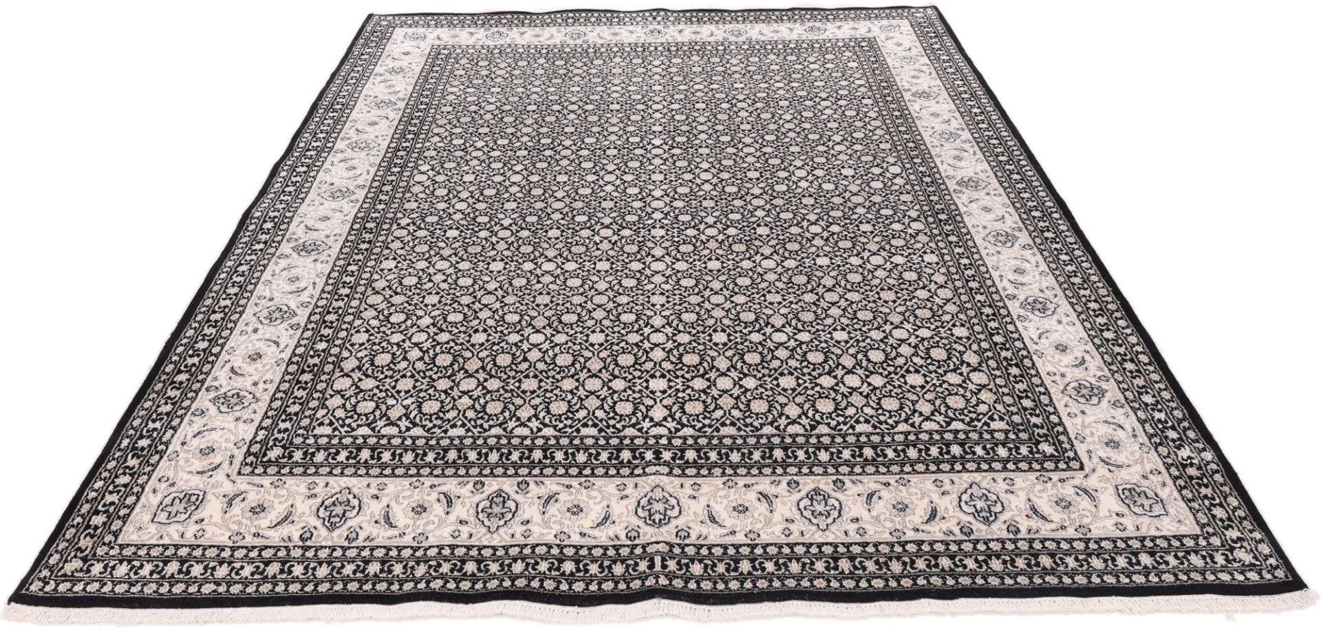 Alternative view of Hand-Knotted Indian Rug, 300 × 239 cm, Wool & Silk