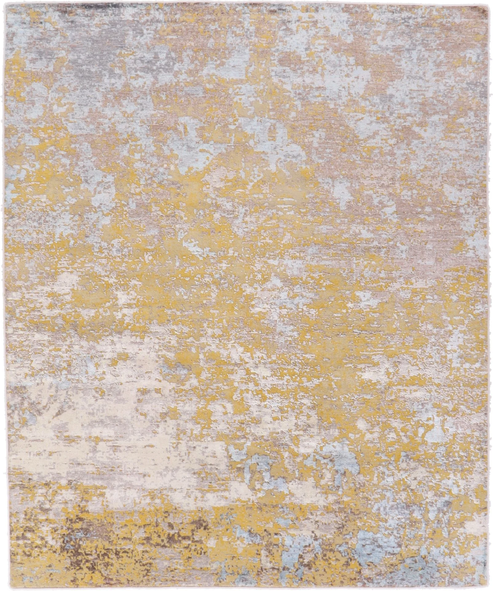 Wool & Silk Indian Rug 303 × 251 cm, hand-knotted