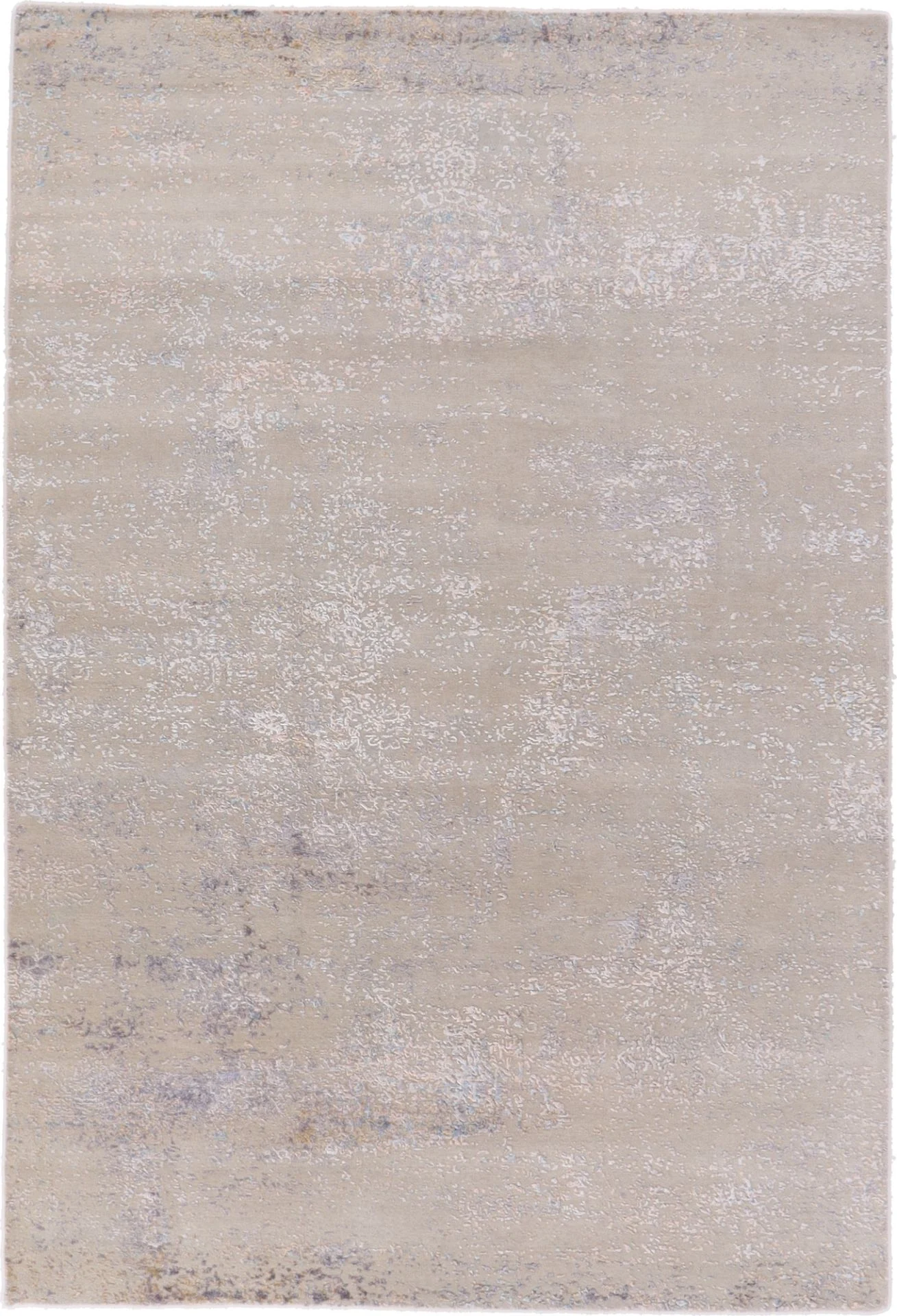 Hand-Knotted Indian Rug, 307 × 208 cm, Wool & Silk