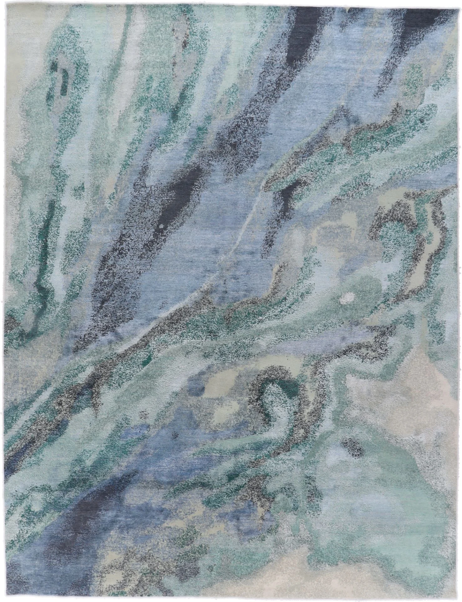 Wool & Silk Indian Rug 384 × 293 cm, hand-knotted