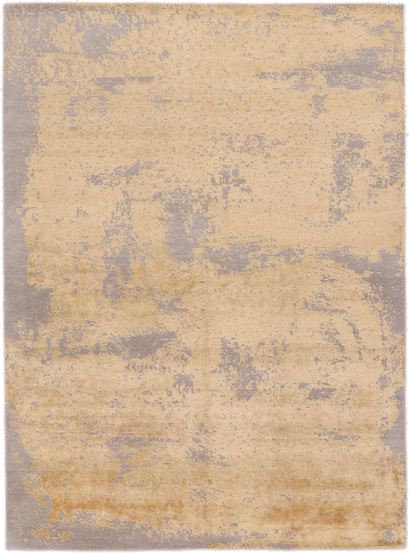 Indian Rug 242 × 178 cm in Wool & Silk, hand-knotted