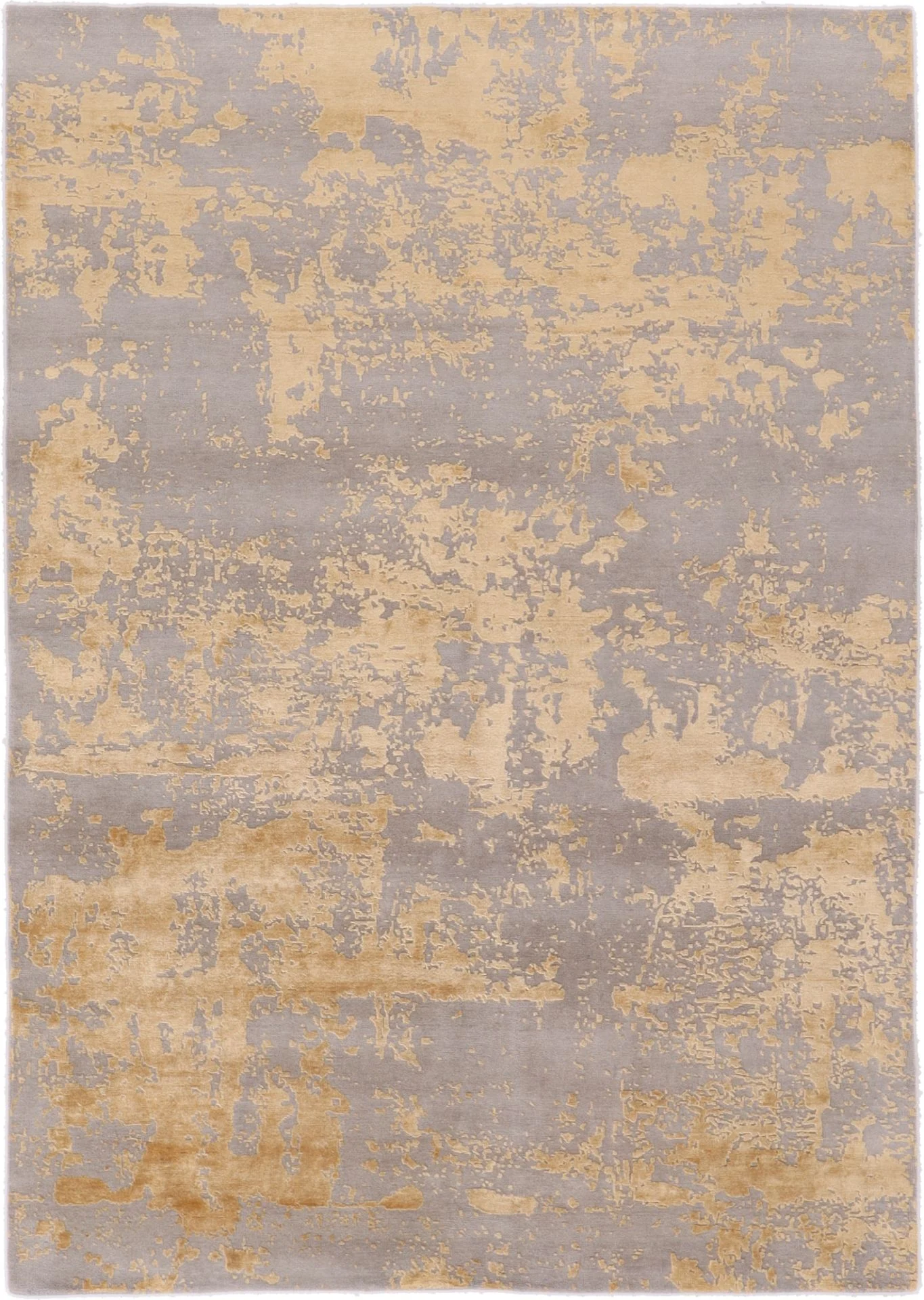 Indian Rug 242 × 171 cm in Wool & Silk, hand-knotted