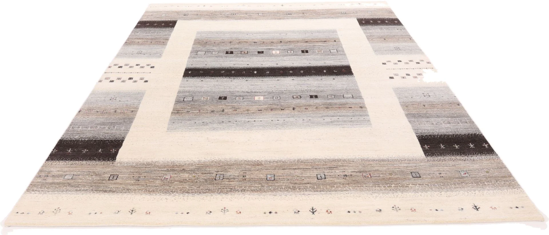Alternative view of Loribaft Indian Rug 305 × 247 cm in Wool & Silk, hand-knotted