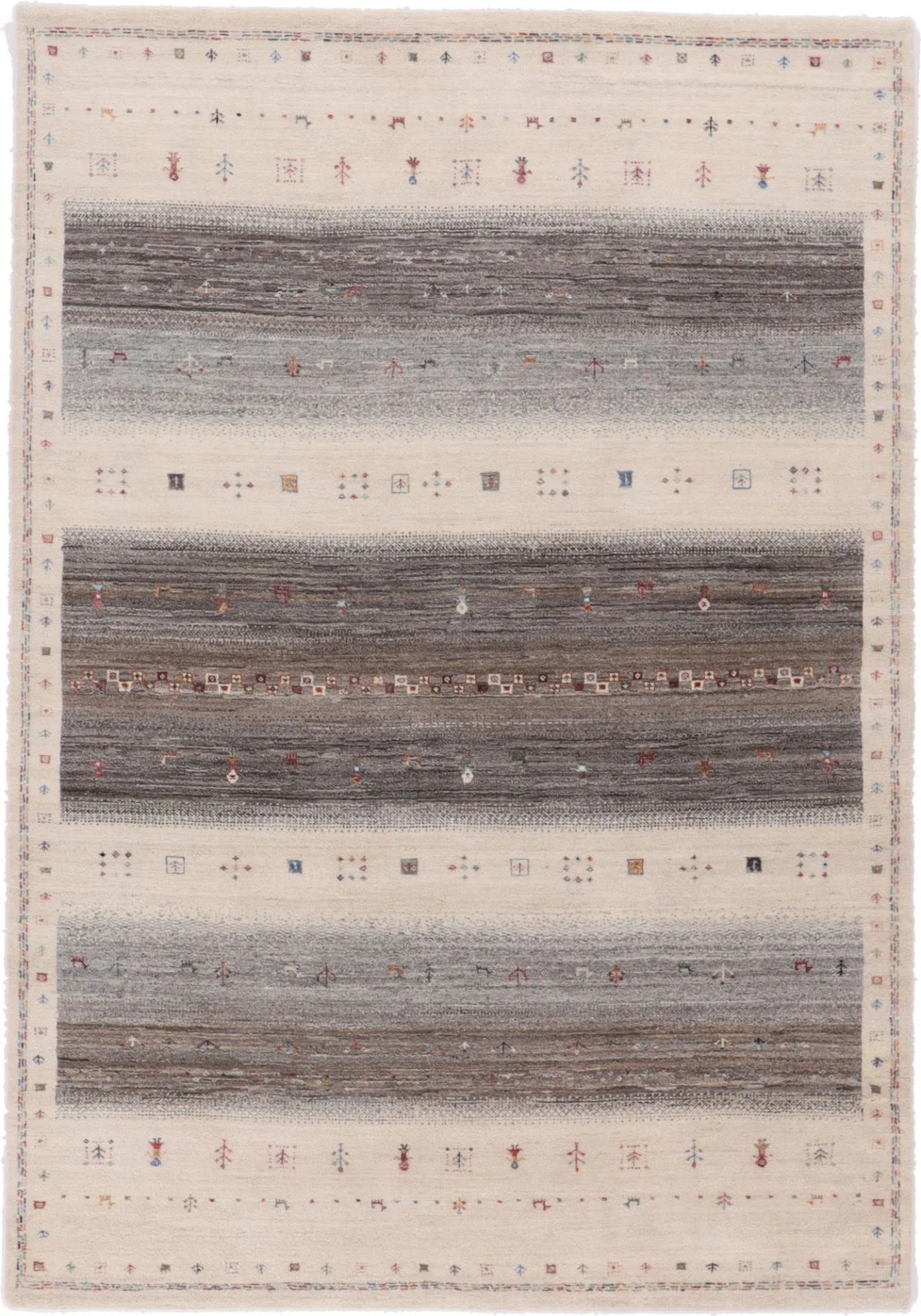 Wool & Silk Loribaft Indian Rug 248 × 172 cm, hand-knotted