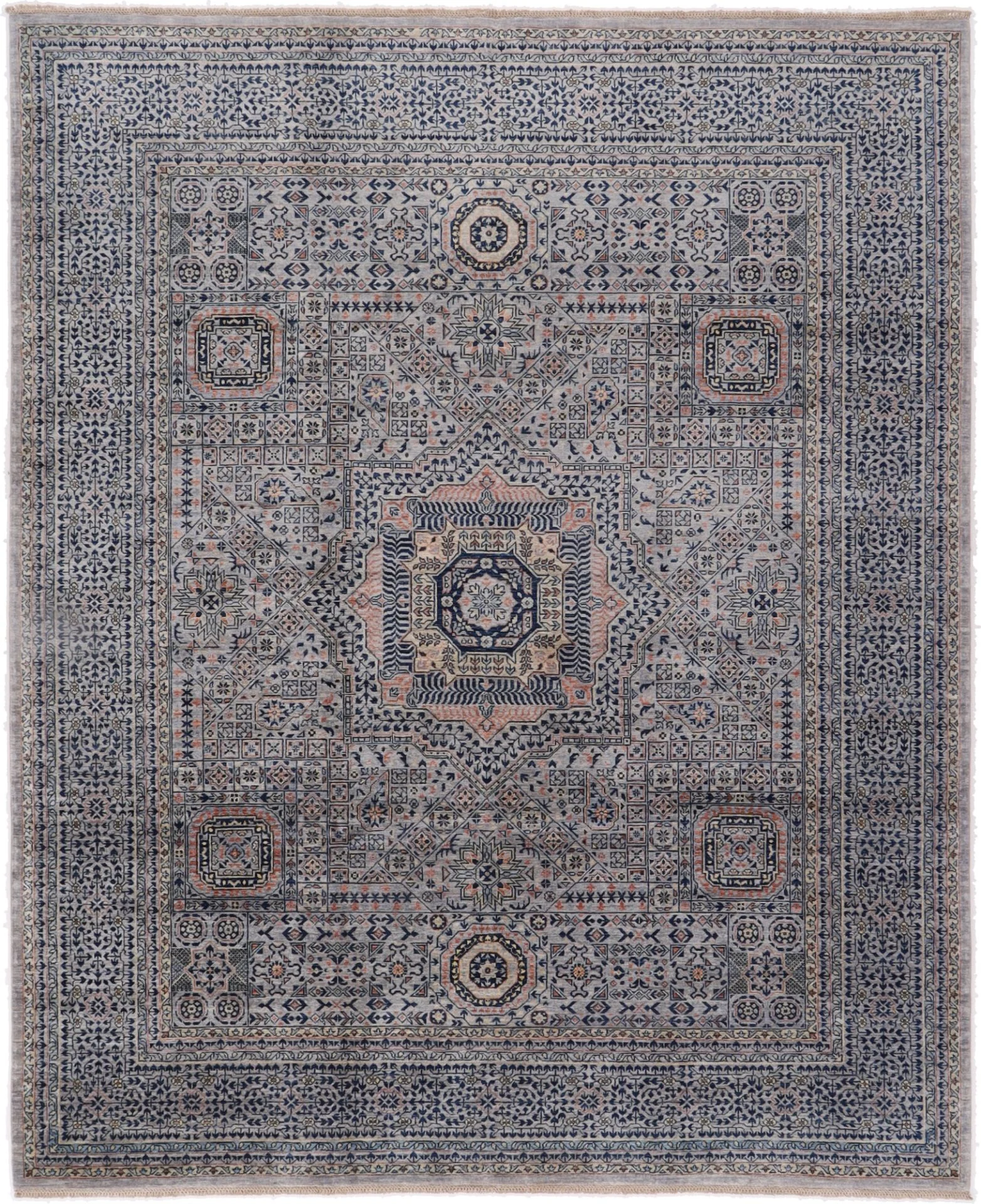 Mamluk Afghan Rug 249 × 305 cm in Wool, hand-knotted