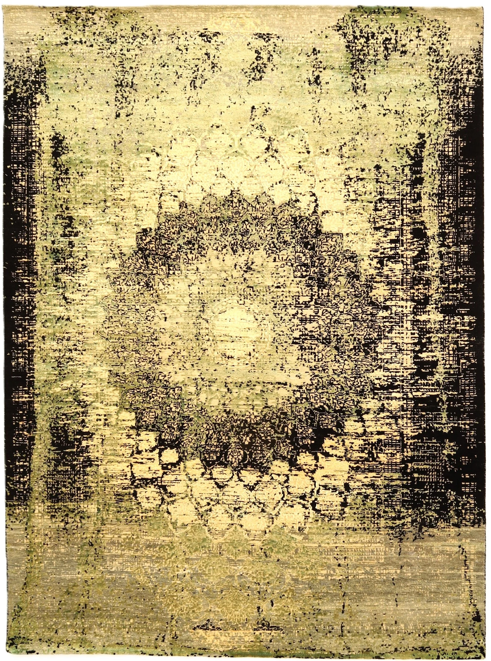 Indian Rug 237 × 175 cm in Wool & Silk, hand-knotted