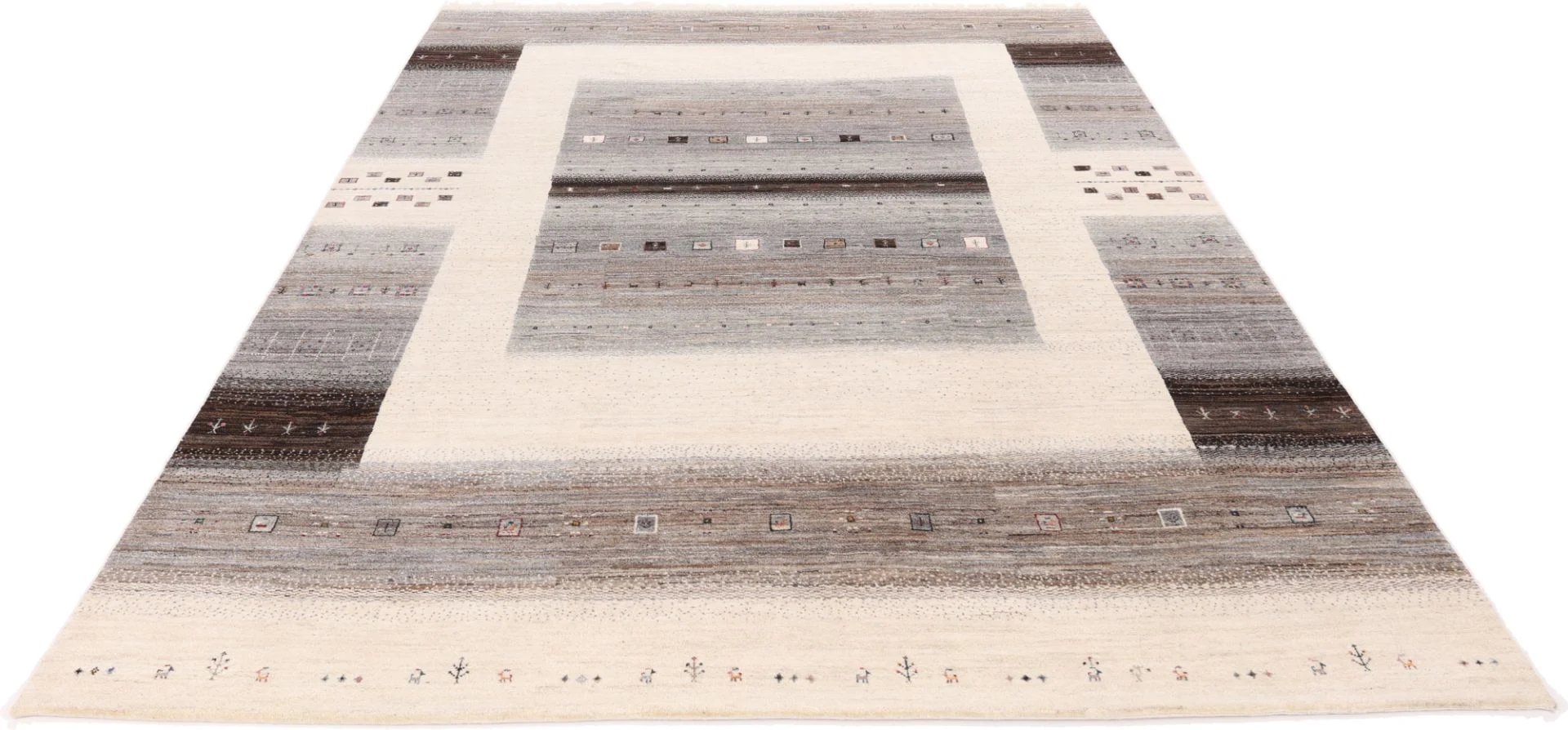 Alternative view of Loribaft Indian Rug 348 × 242 cm in Wool & Silk, hand-knotted