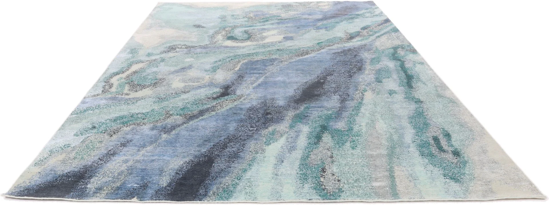 Alternative view of Wool & Silk Indian Rug 384 × 293 cm, hand-knotted