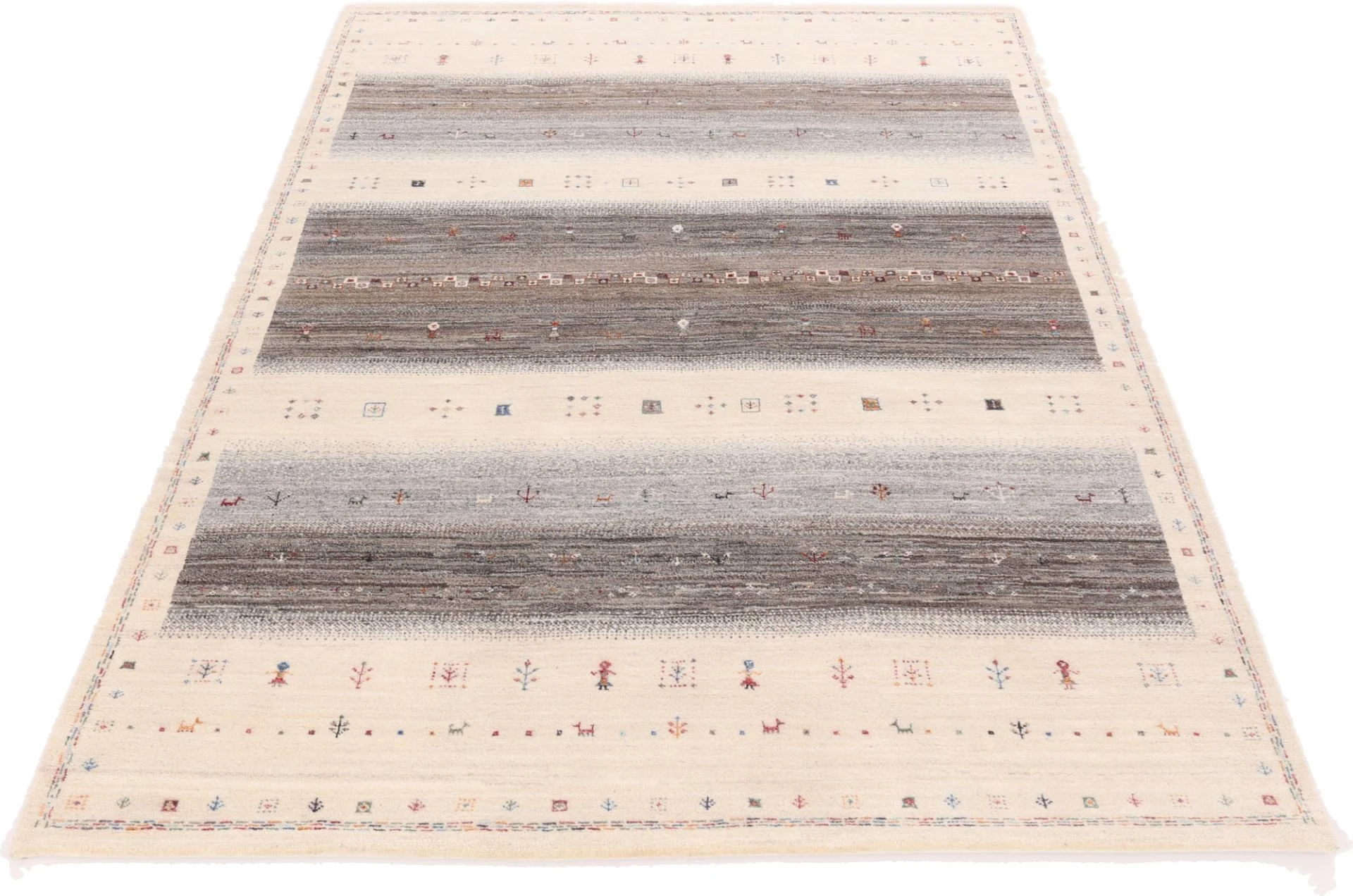 Alternative view of Wool & Silk Loribaft Indian Rug 248 × 172 cm, hand-knotted
