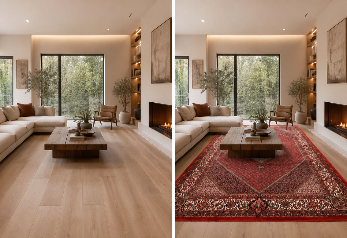 Alternative view of Wool & Silk Bijar Persian Rug 308 × 212 cm, hand-knotted