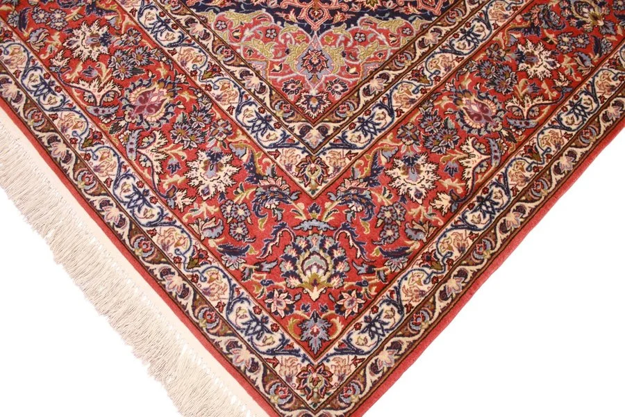 Hand-Knotted Isfahan Persian Rug, 298 × 198 cm, Wool & Silk - Image 13