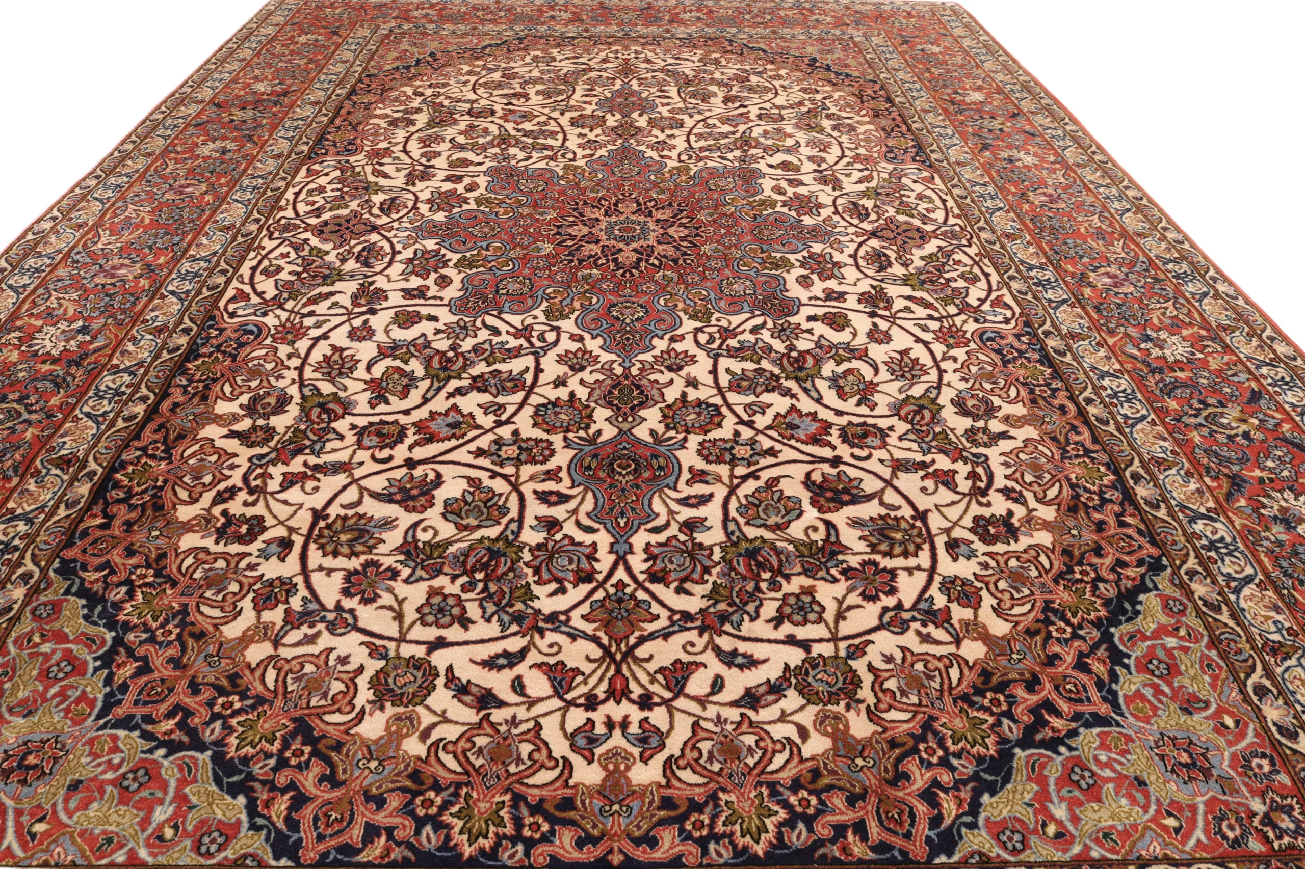 Hand-Knotted Isfahan Persian Rug, 298 × 198 cm, Wool & Silk - Image 15