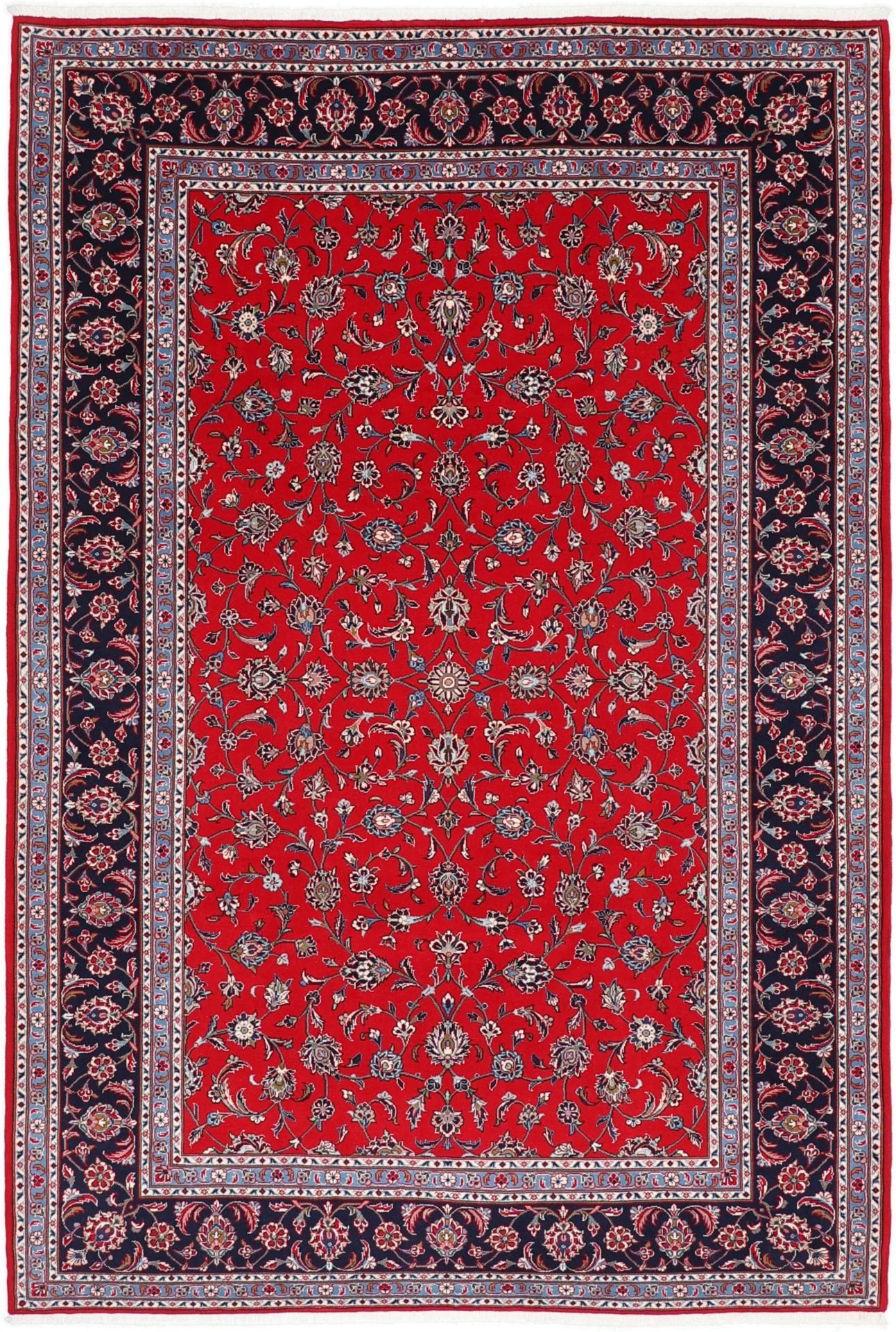 Wool Kashan Persian Rug 203 × 297 cm, hand-knotted